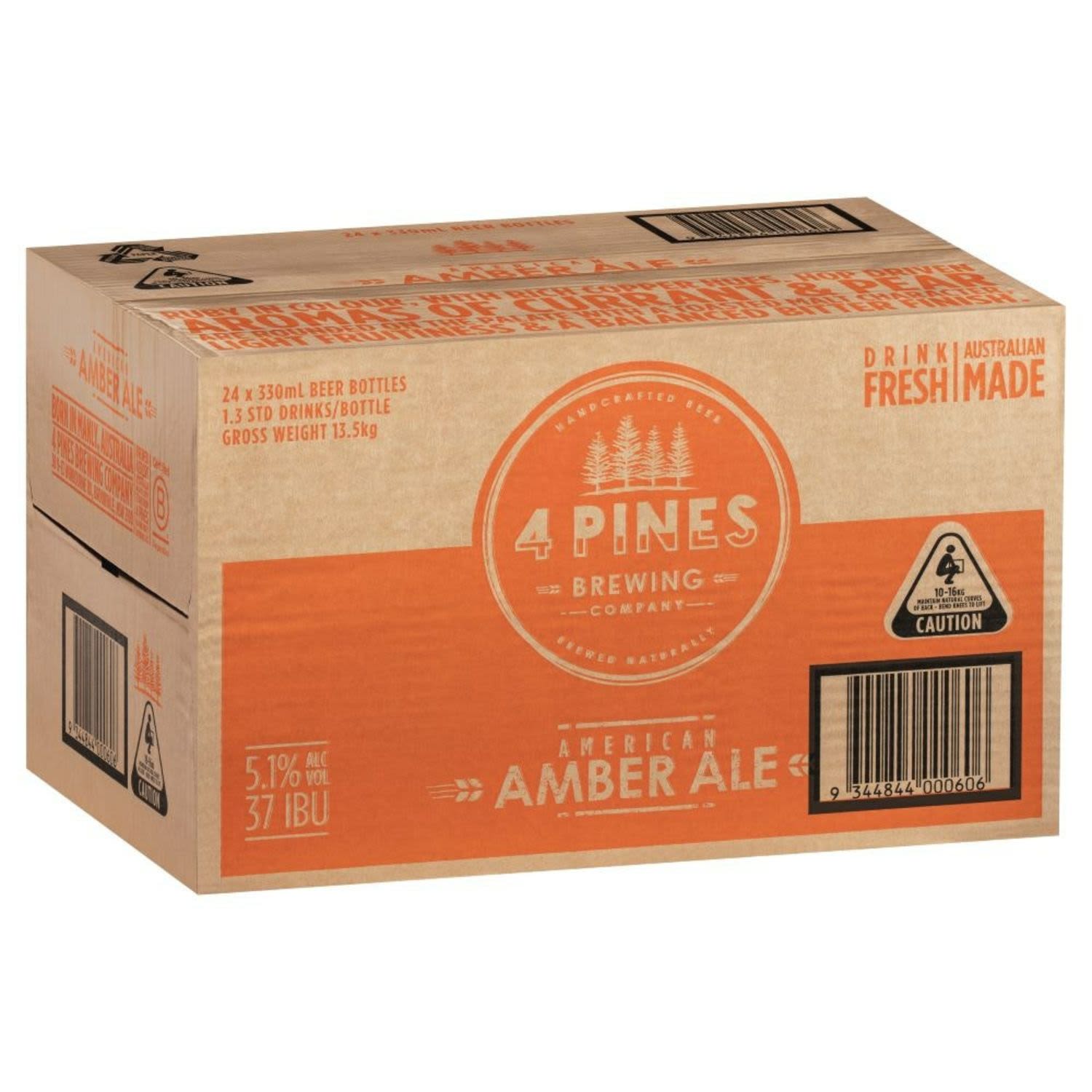 4 Pines American Amber Ale Bottle 330mL 24 Pack