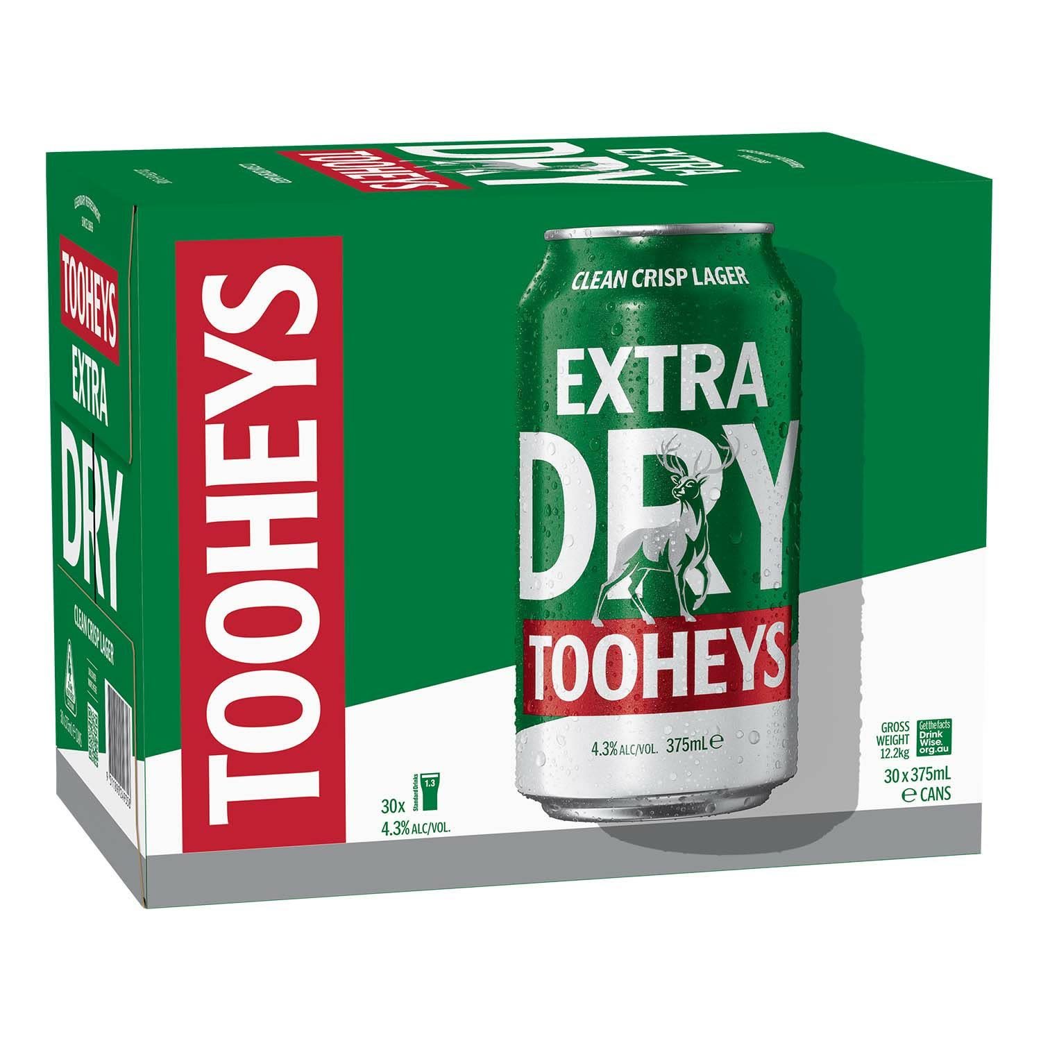 Tooheys Extra Dry Can 375mL 30 Pack
