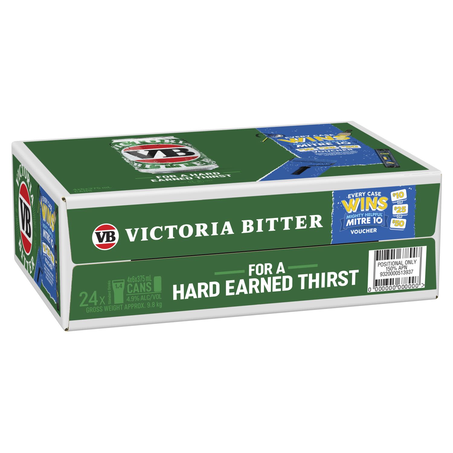 Victoria Bitter DIY OnPack Promotion Can 375mL  24 Pack