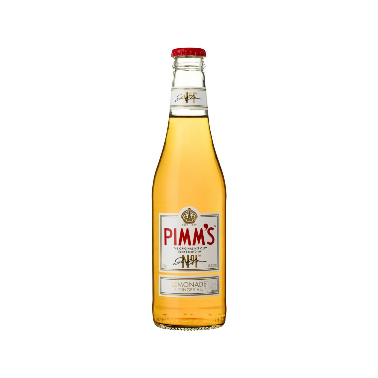 Pimm's No 1 Cup Lemonade and Ginger Ale 330mL<br /> <br />Alcohol Volume: 4.00%<br /><br />Pack Format: Bottle<br /><br />Standard Drinks: 1<br /><br />Pack Type: Bottle<br />