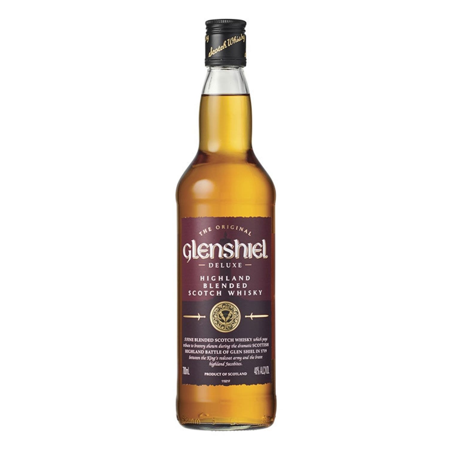 Perfectly blended, Glenshiel is one of Scotland’s finest whiskys. Deliciously smooth, it is a versatile spirit that can be enjoyed on the rocks or in a cocktail.<br /> <br />Alcohol Volume: 40.00%<br /><br />Pack Format: Bottle<br /><br />Standard Drinks: 22</br /><br />Pack Type: Bottle<br /><br />Country of Origin: Scotland<br />