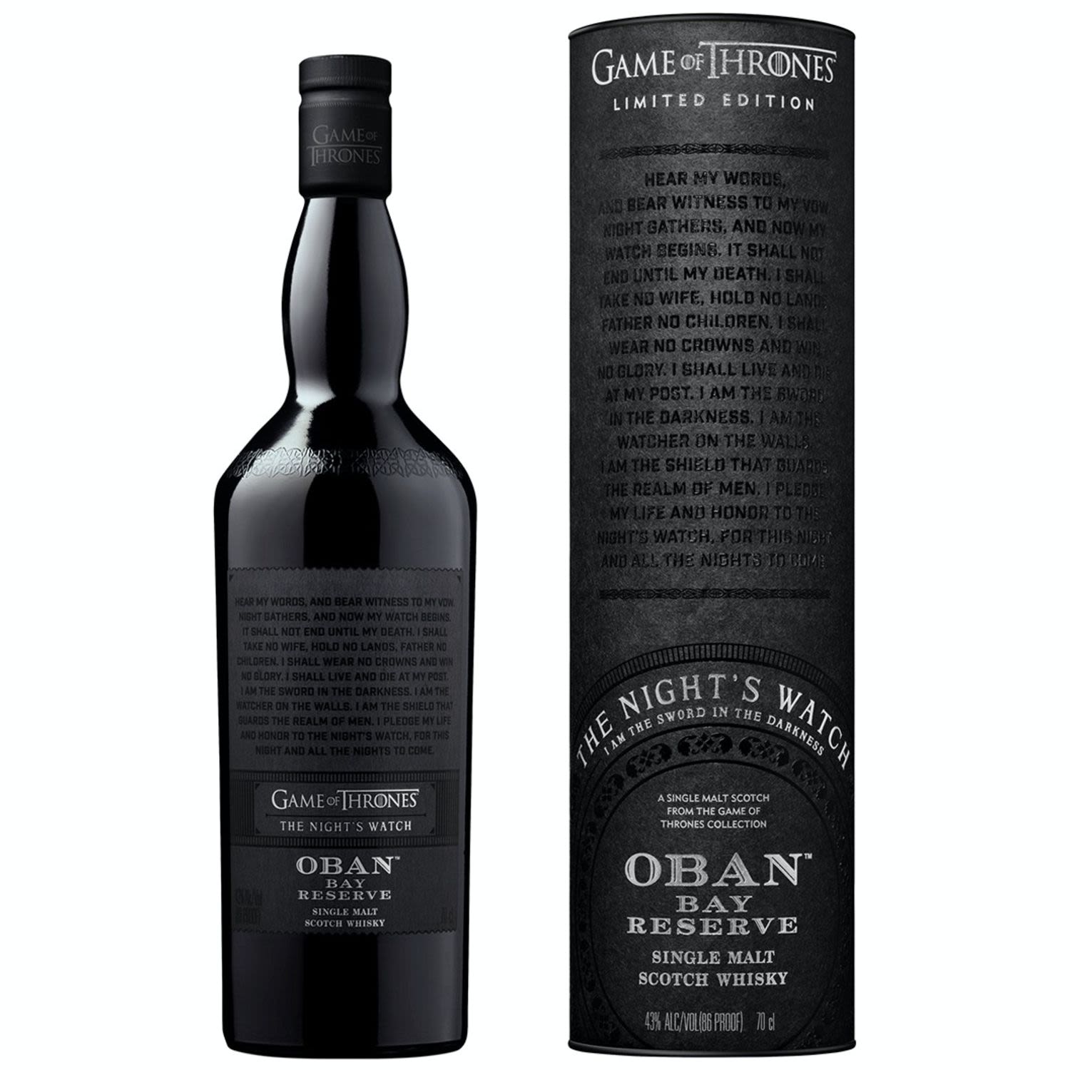 Game of Thrones The Night's Watch - Oban Bay Reserve Scotch Whisky 700mL Bottle