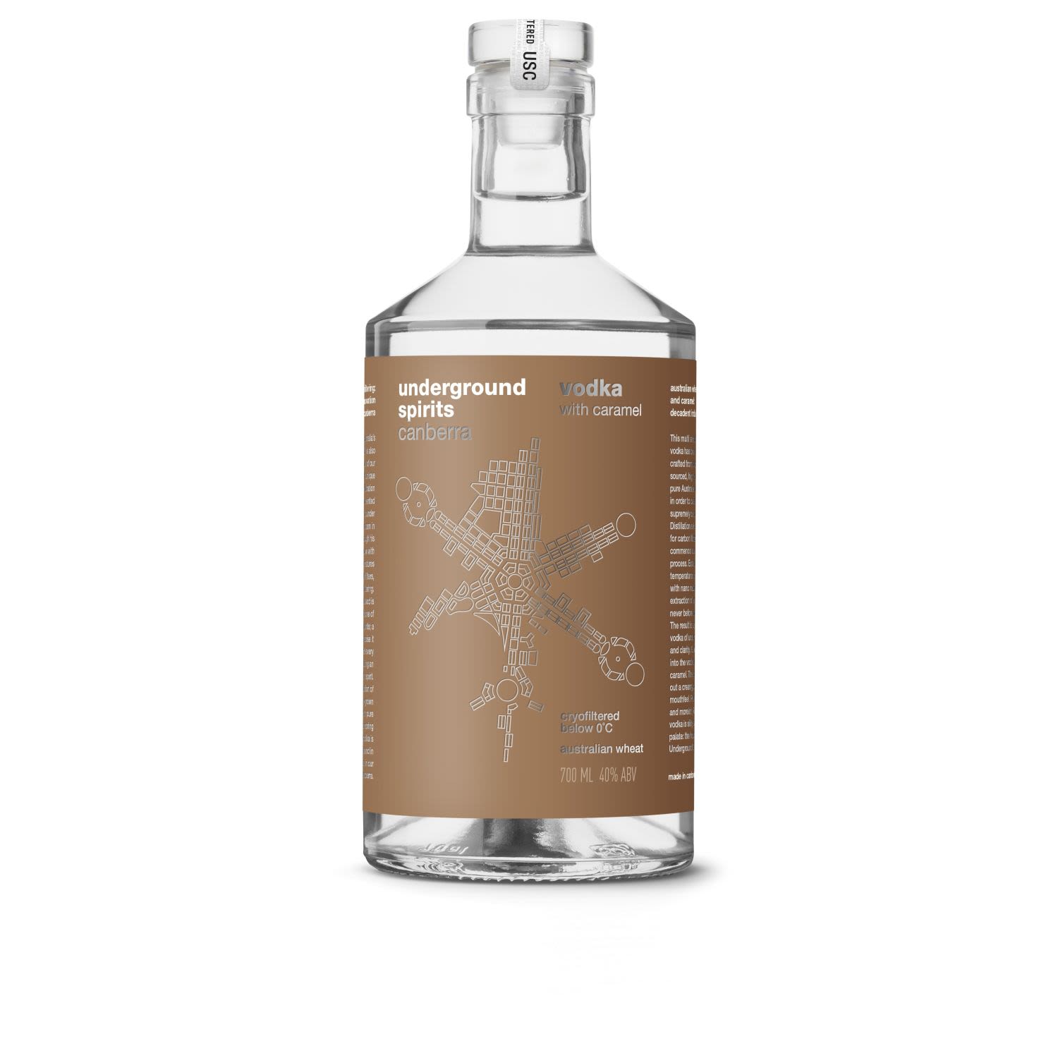 Underground Spirits Vodka with Caramel 700mL Bottle