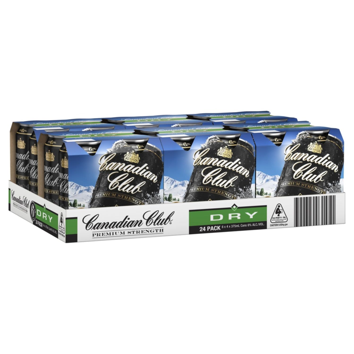 Canadian Club & Dry Premium 6% Can 375mL 24 Pack