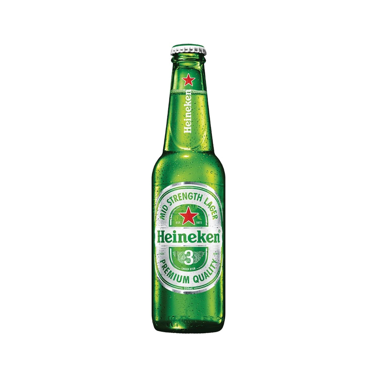 Heineken 3 Lager Bottle 300mL