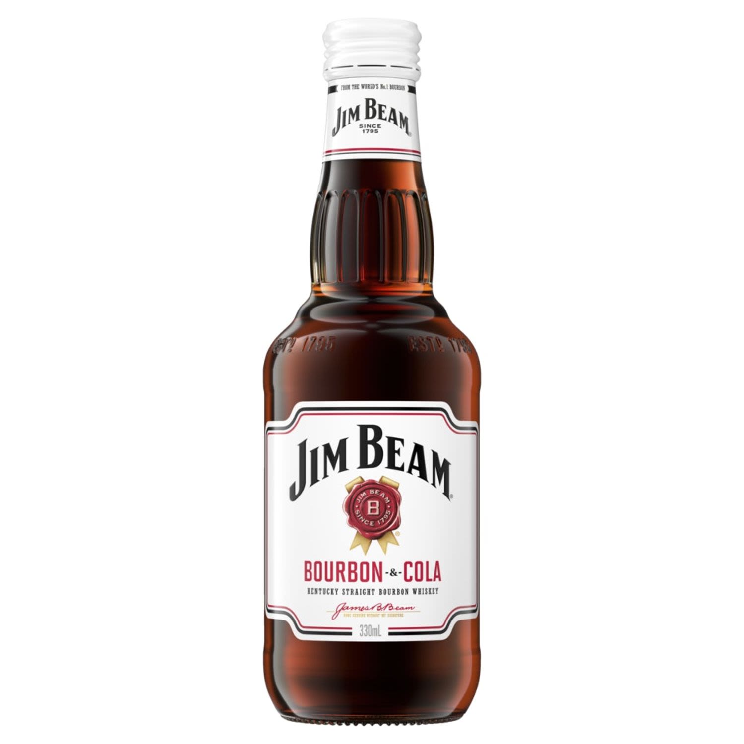 Jim Beam White & Cola Bottle 330mL