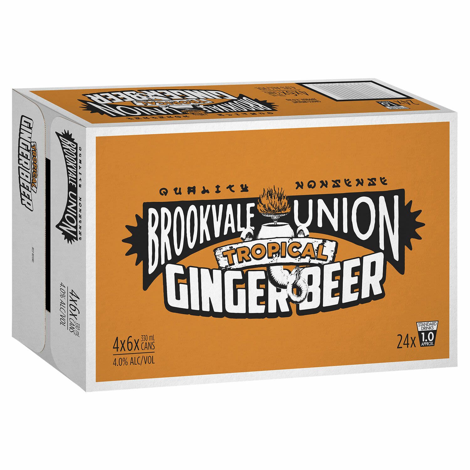 Brookvale Tropical Ginger Beer Can 330mL 24 Pack