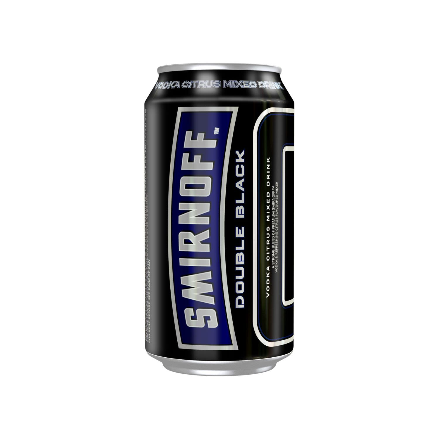 With an extra strong blend of Smirnoff Vodka, Smirnoff Ice Double Black combines a tangy citrus flavoured soda to create a refreshing drink<br /> <br />Alcohol Volume: 6.50%<br /><br />Pack Format: Can<br /><br />Standard Drinks: 1.9</br /><br />Pack Type: Can<br />