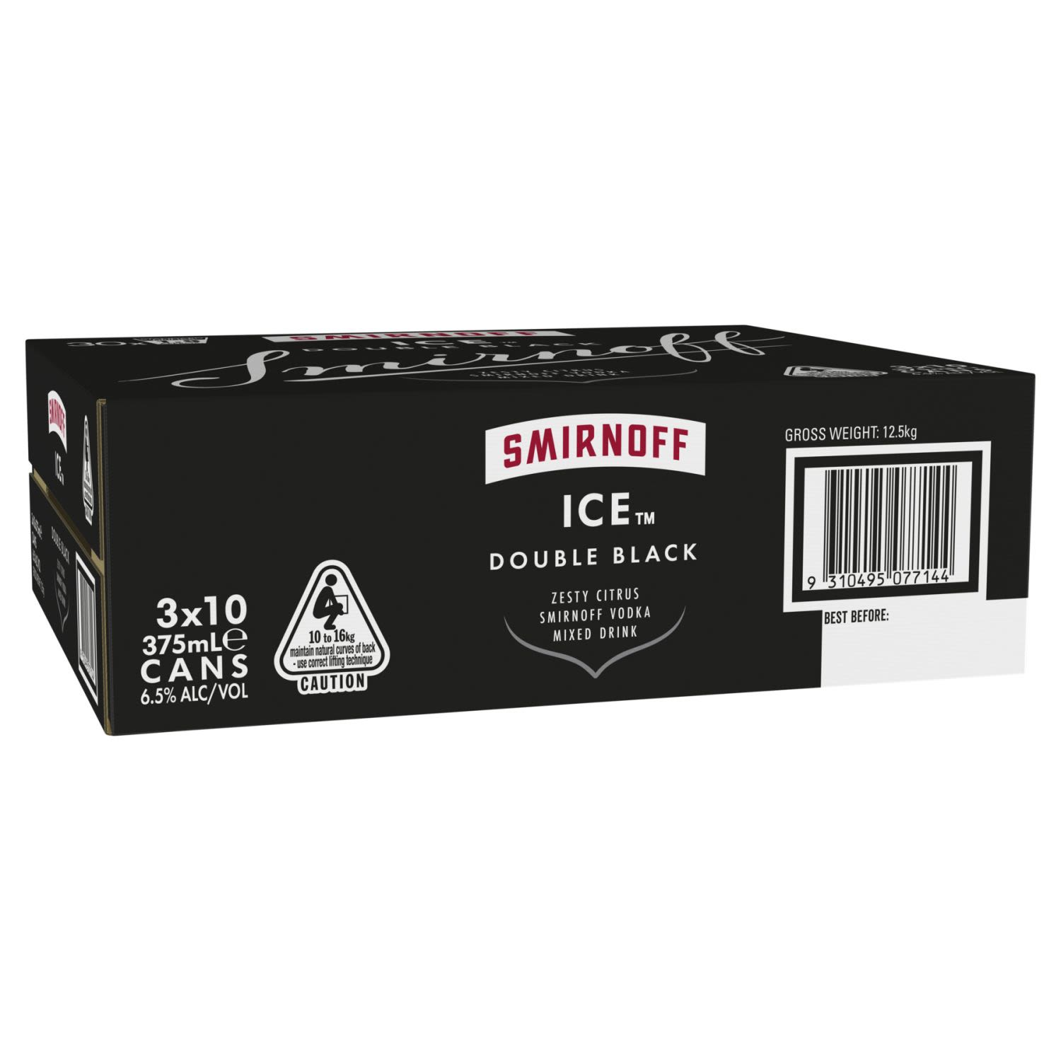 Smirnoff Ice Double Black 6.5% Can 375mL 30 Pack