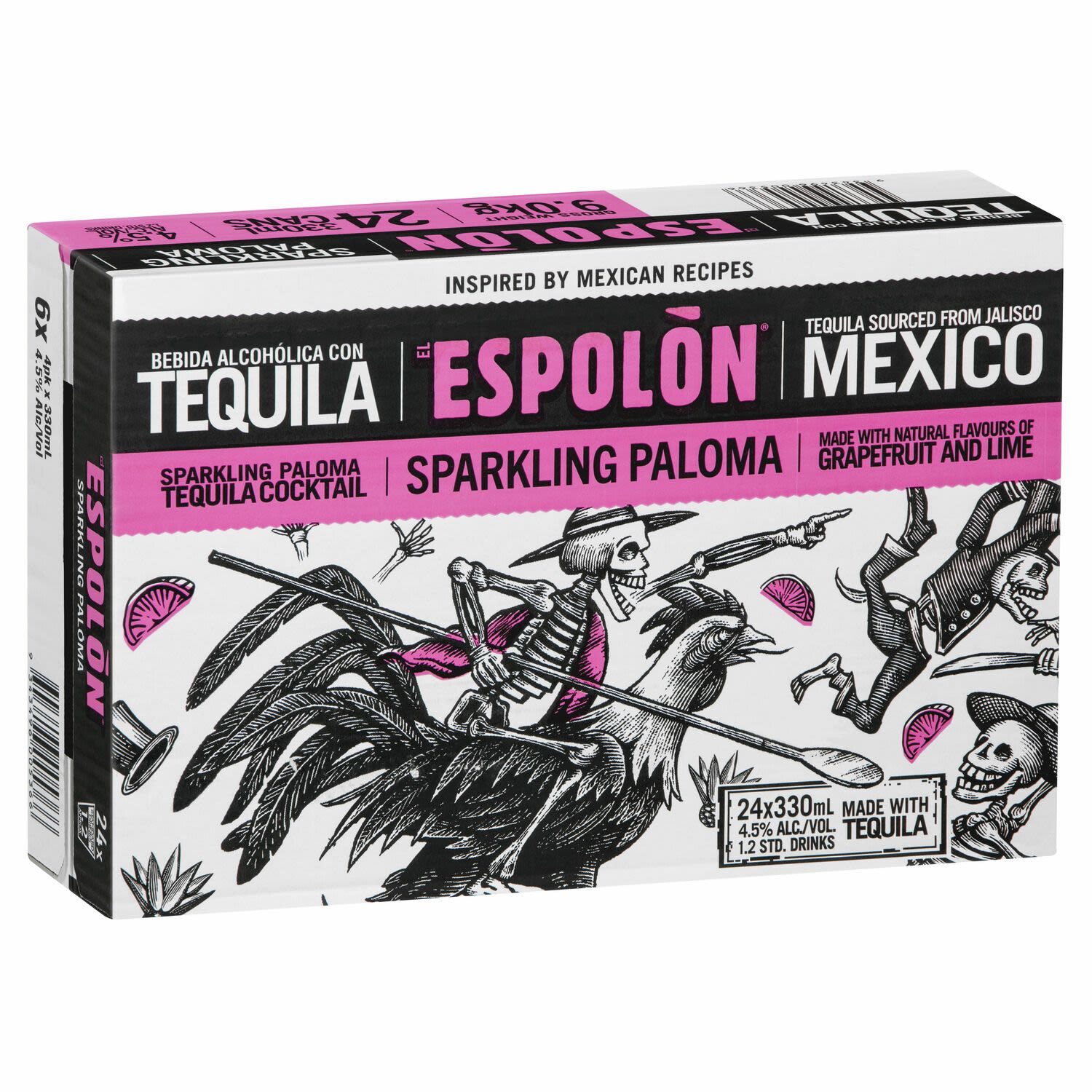 Espolon Tequila Sparkling Paloma Can 330mL 24 Pack