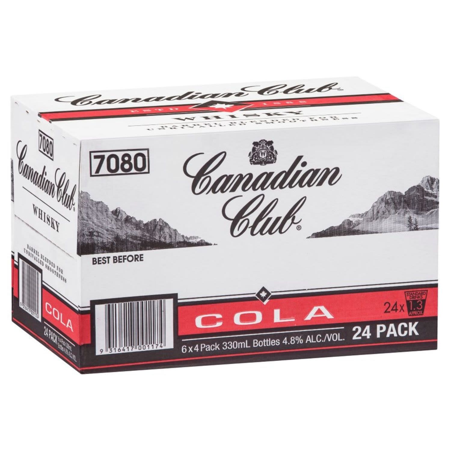 Canadian Club & Cola Bottle 330mL 24 Pack