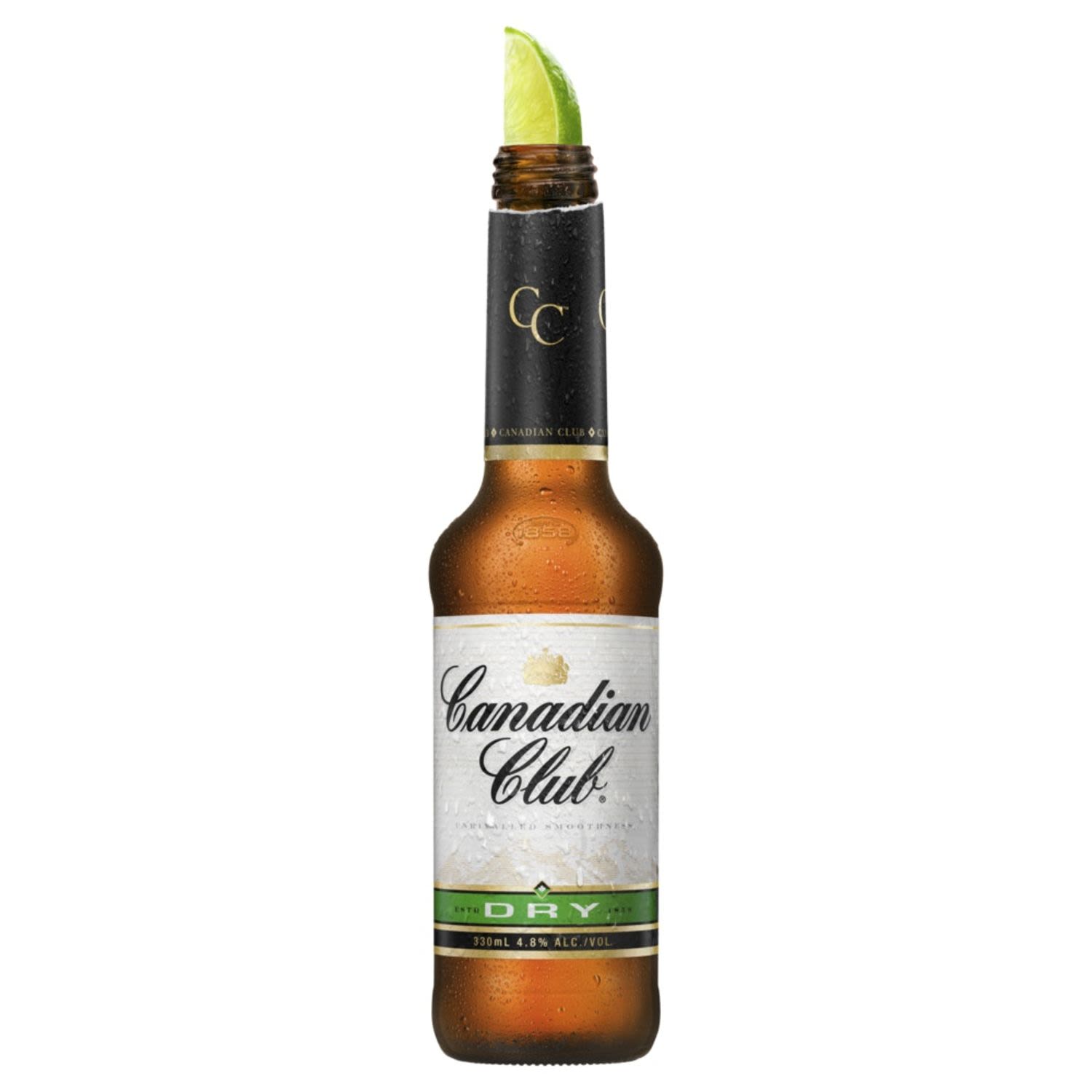 Canadian Club Whisky RTD comes as a blend of six-year-old Canadian Club and Dry Ginger Ale. Enjoy chilled or poured over ice for the ultimate refreshment.<br /> <br />Alcohol Volume: 4.80%<br /><br />Pack Format: Bottle<br /><br />Standard Drinks: 1.3</br /><br />Pack Type: Bottle<br />