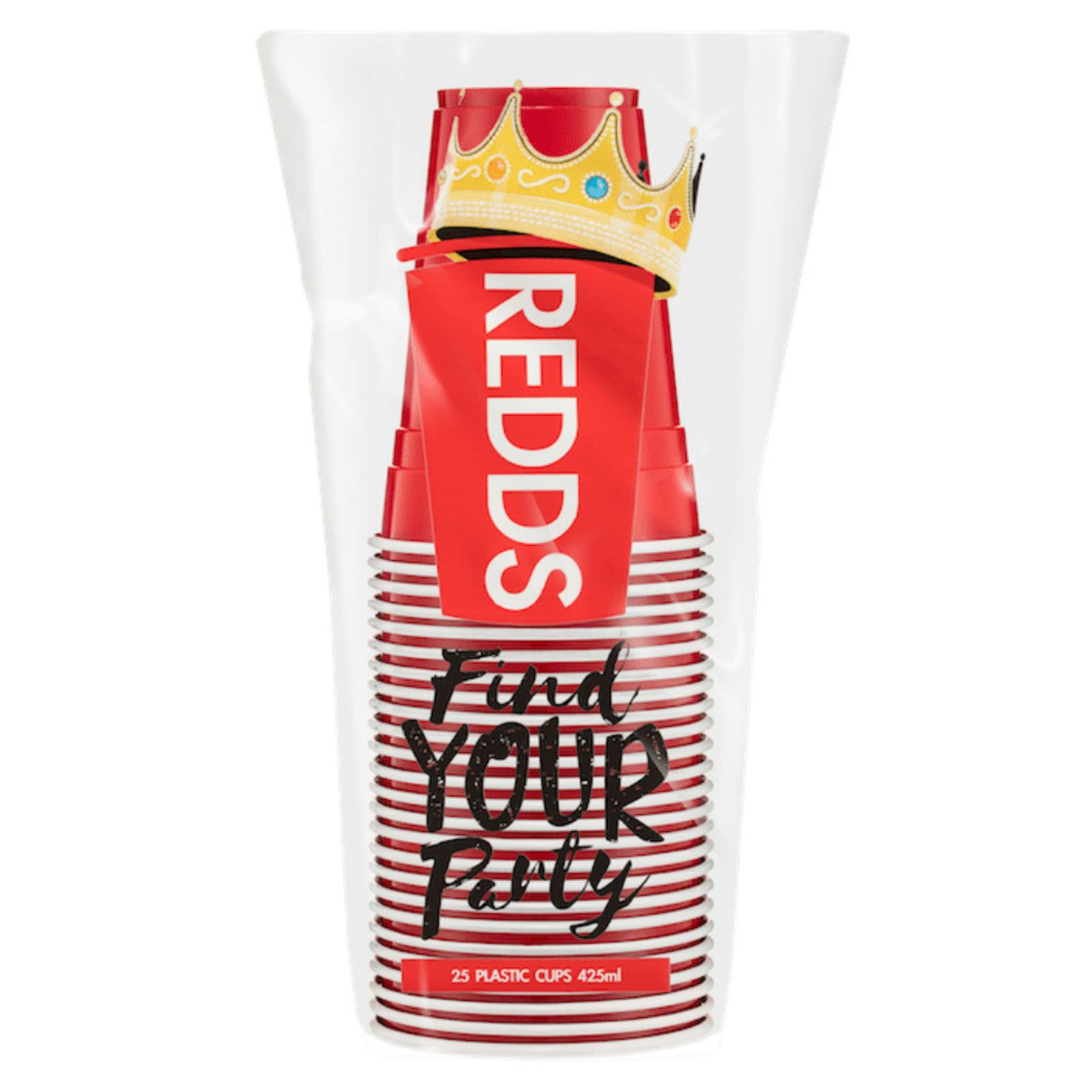 Redds Plastic Pong Cup 425mL 20 Pack