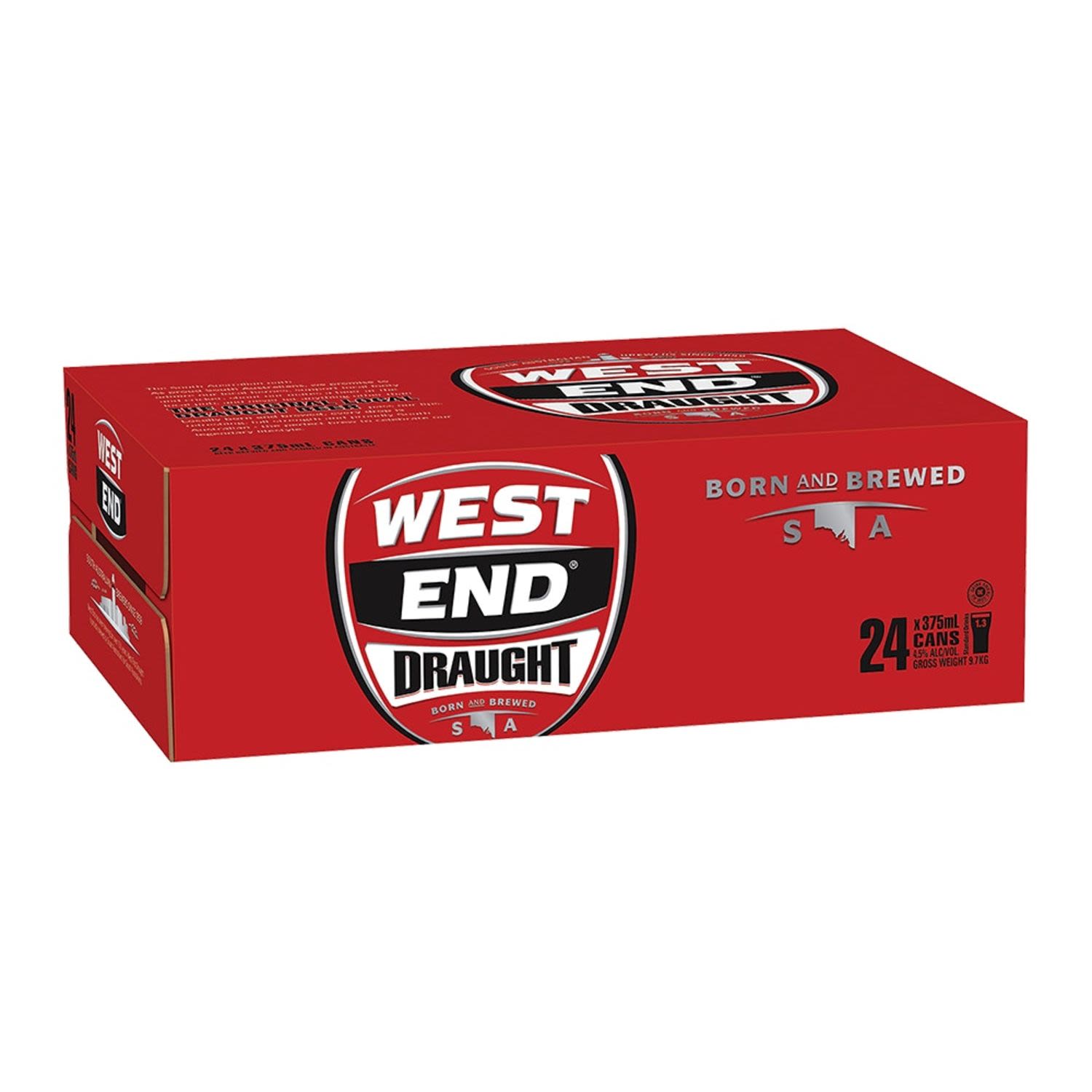 West End Draught Can 375mL 24 Pack