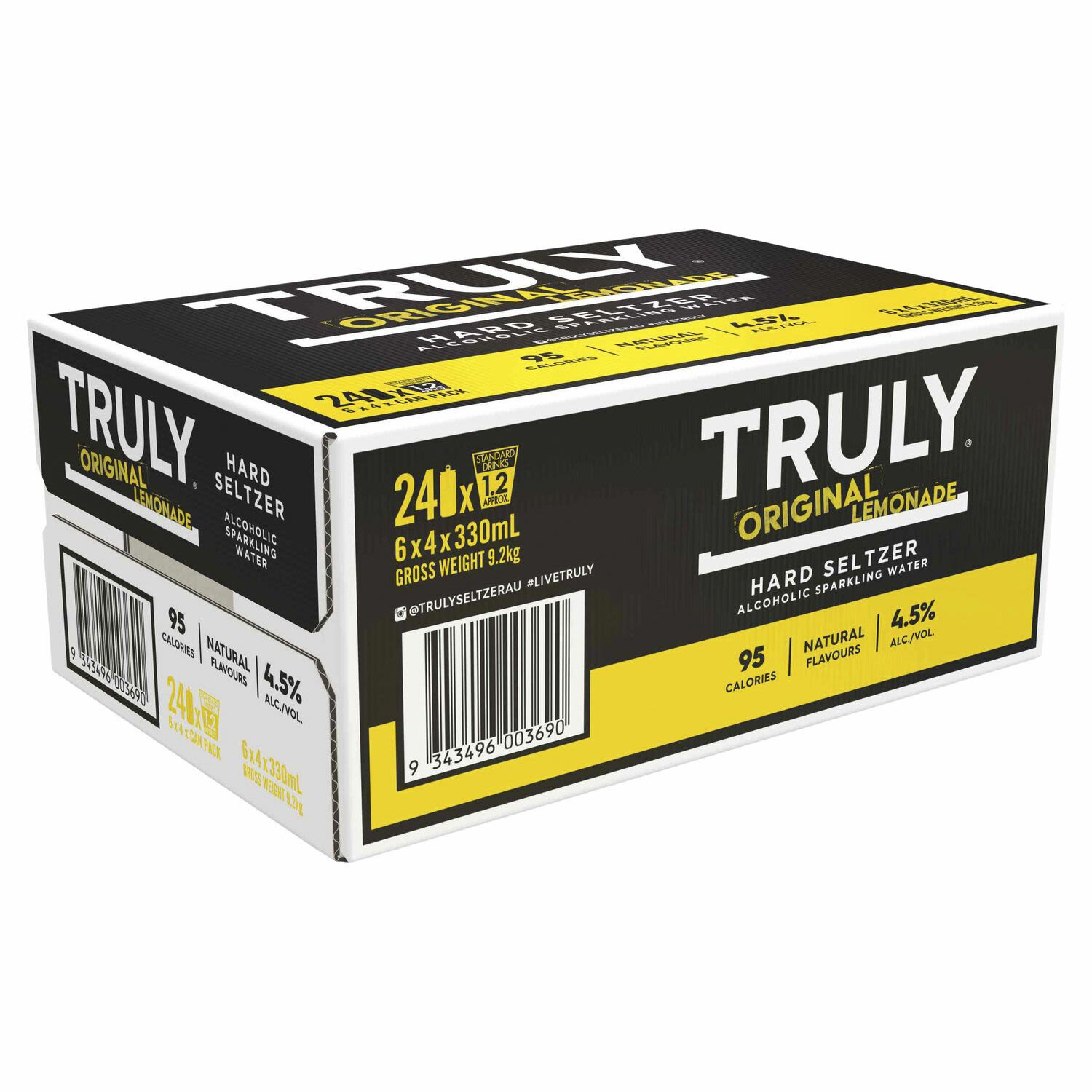 Truly Lemonade Original Hard Seltzer Can 330mL 24 Pack