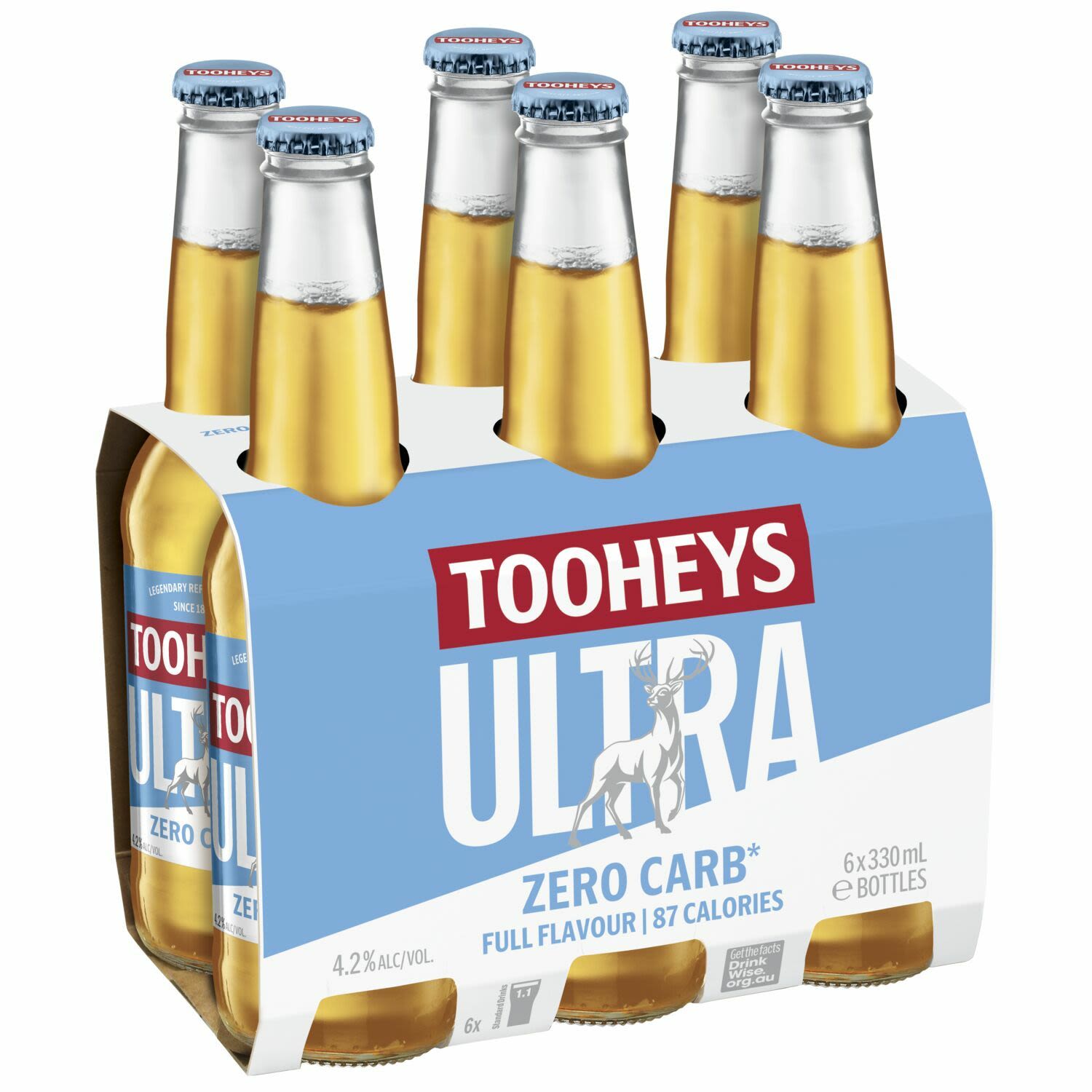 Tooheys Ultra Zero Carb Bottle 330mL 6 Pack