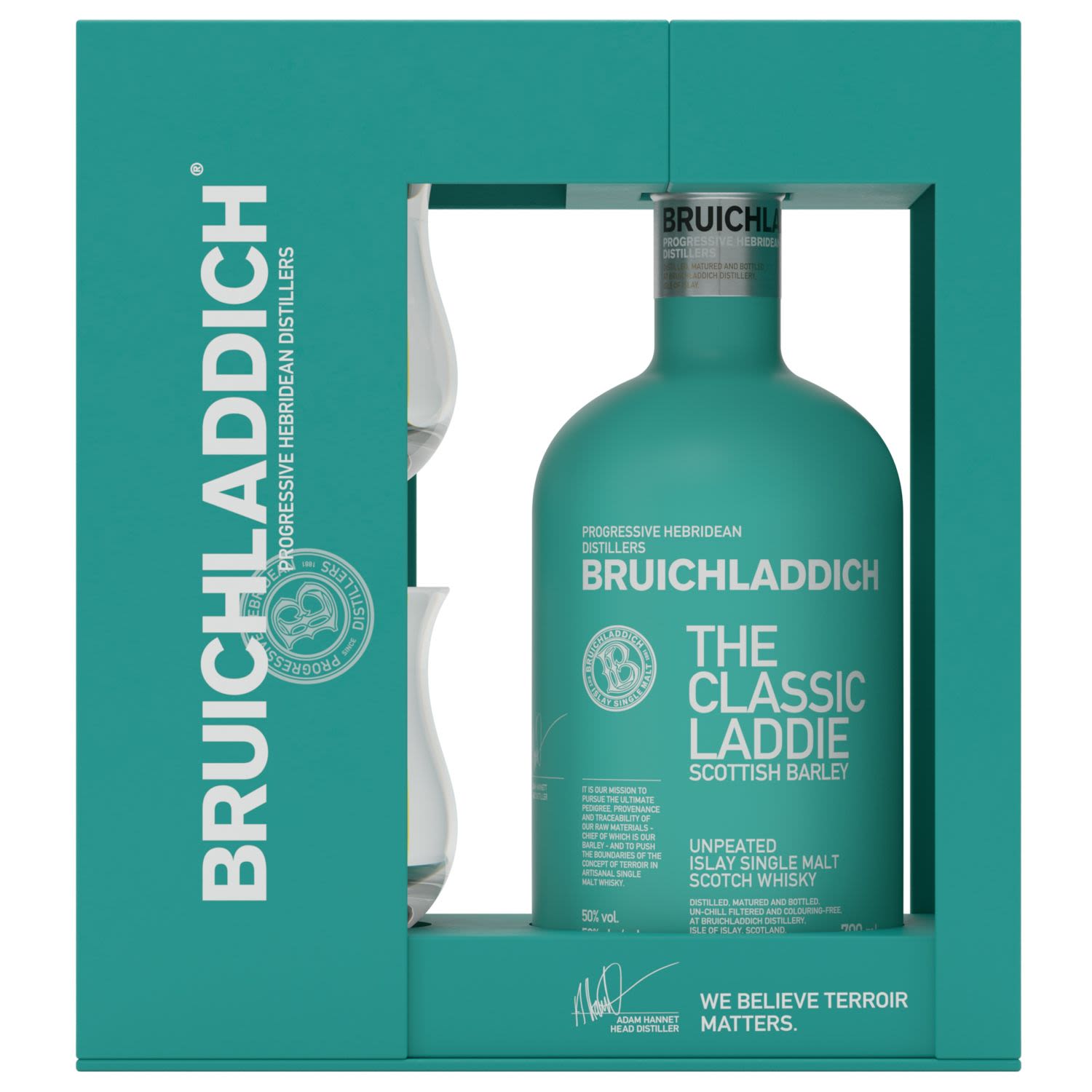 Bruichladdich The Classic Laddie Single Malt Scotch Whisky 2 Glass Gift Pack 700mL Bottle