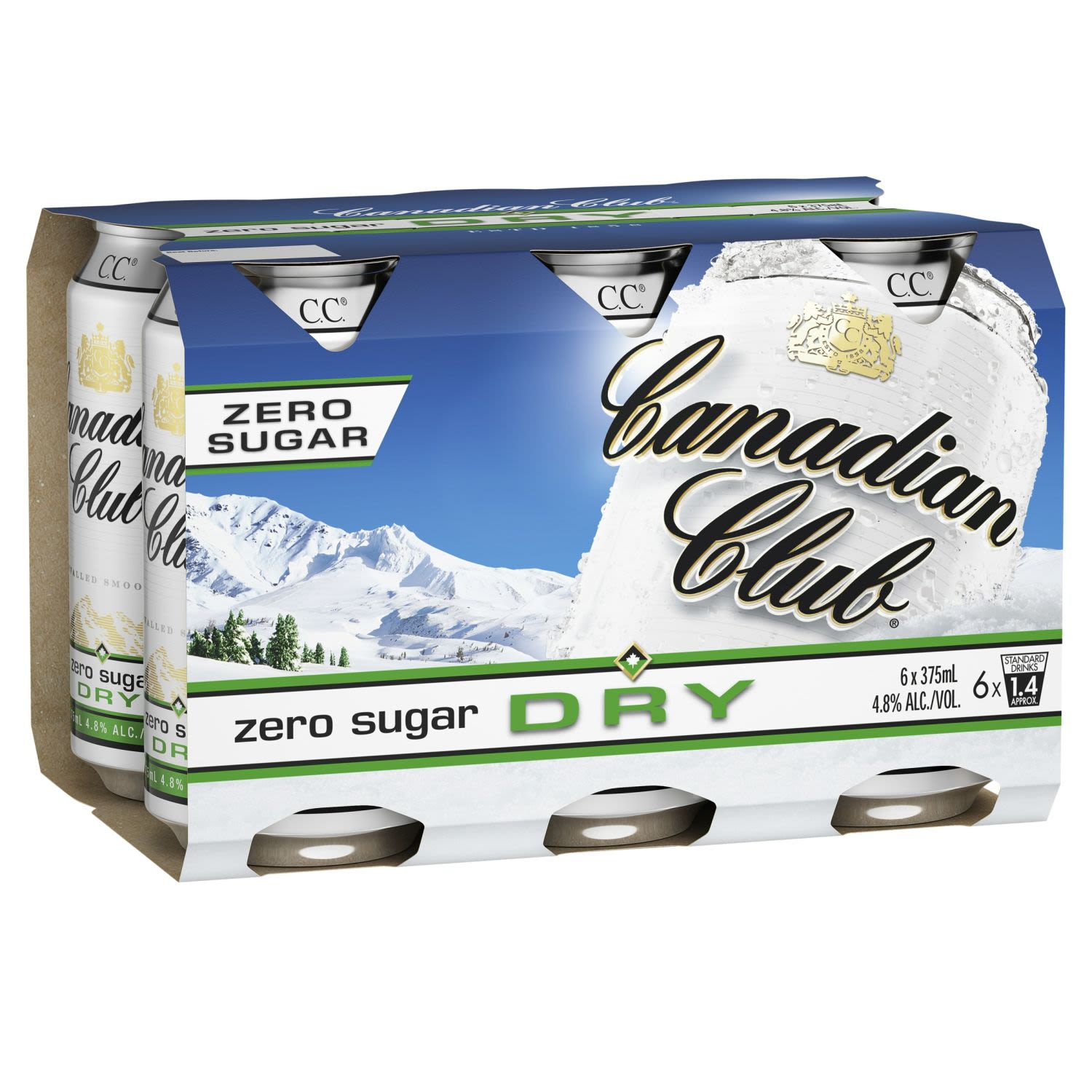 Canadian Club & Dry Mid Strength Can 375mL 6 Pack