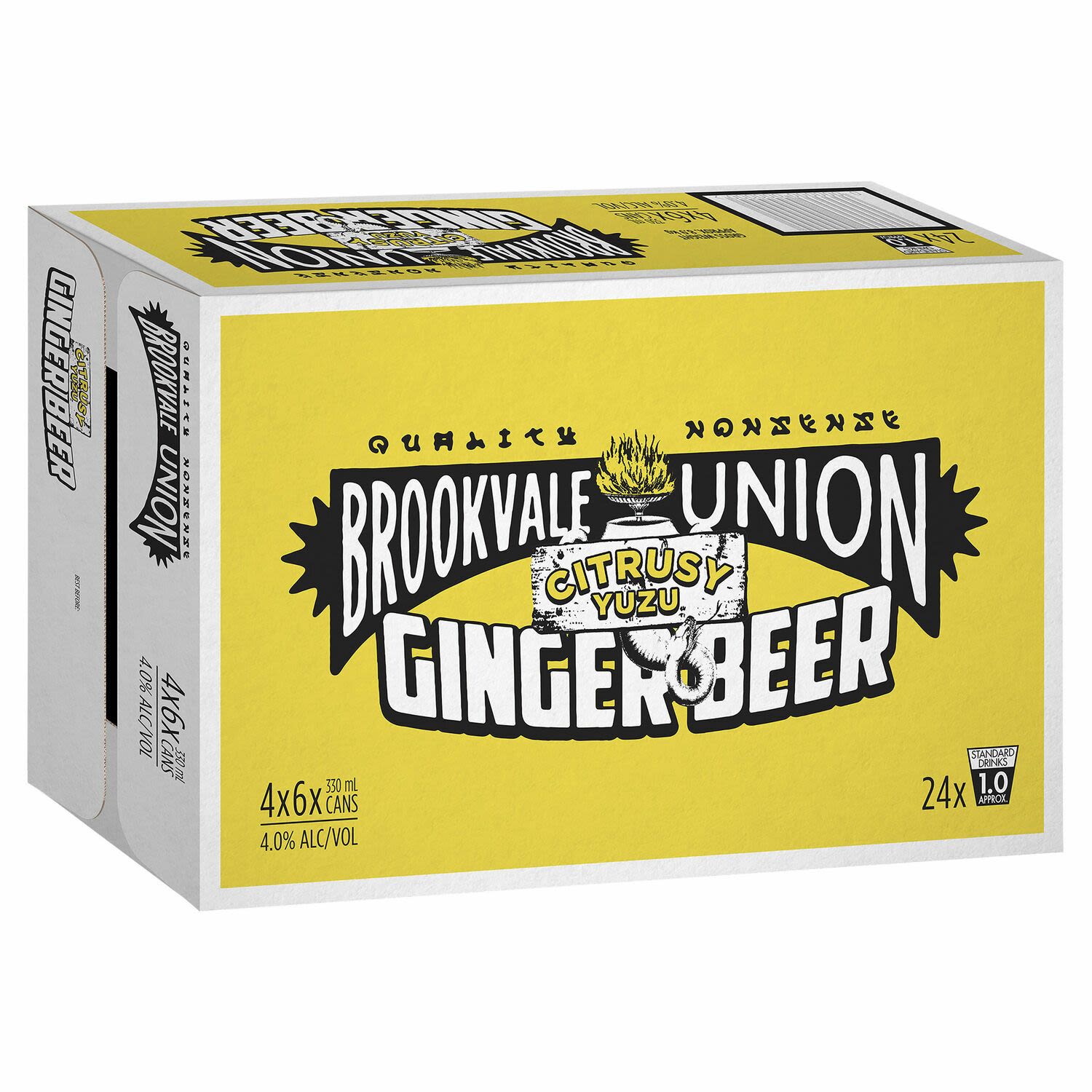 Brookvale Ginger Beer Citrussy Yuzu Can 330mL 24 Pack