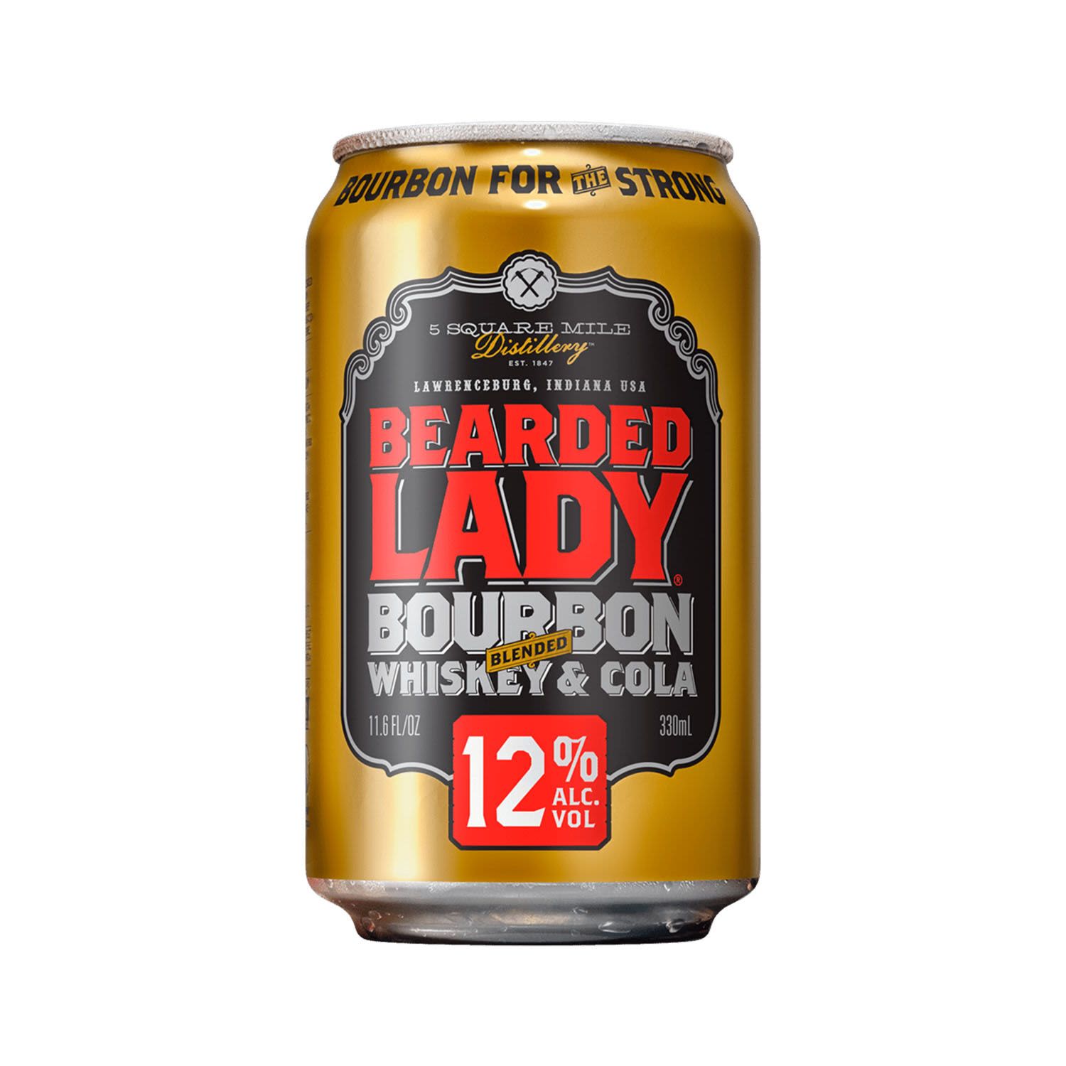 Bearded Lady Bourbon is made with a strength you can taste. It delivers a full bourbon vanilla oak flavour and a cola that doesnt overpower the bourbon sweetness.<br /> <br />Alcohol Volume: 12.00%<br /><br />Pack Format: Can<br /><br />Standard Drinks: 3.6</br /><br />Pack Type: Can<br />