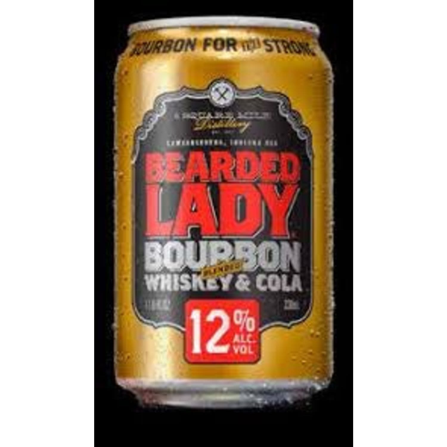 Bearded Lady Bourbon & Cola 12% Can 330mL 24 Pack