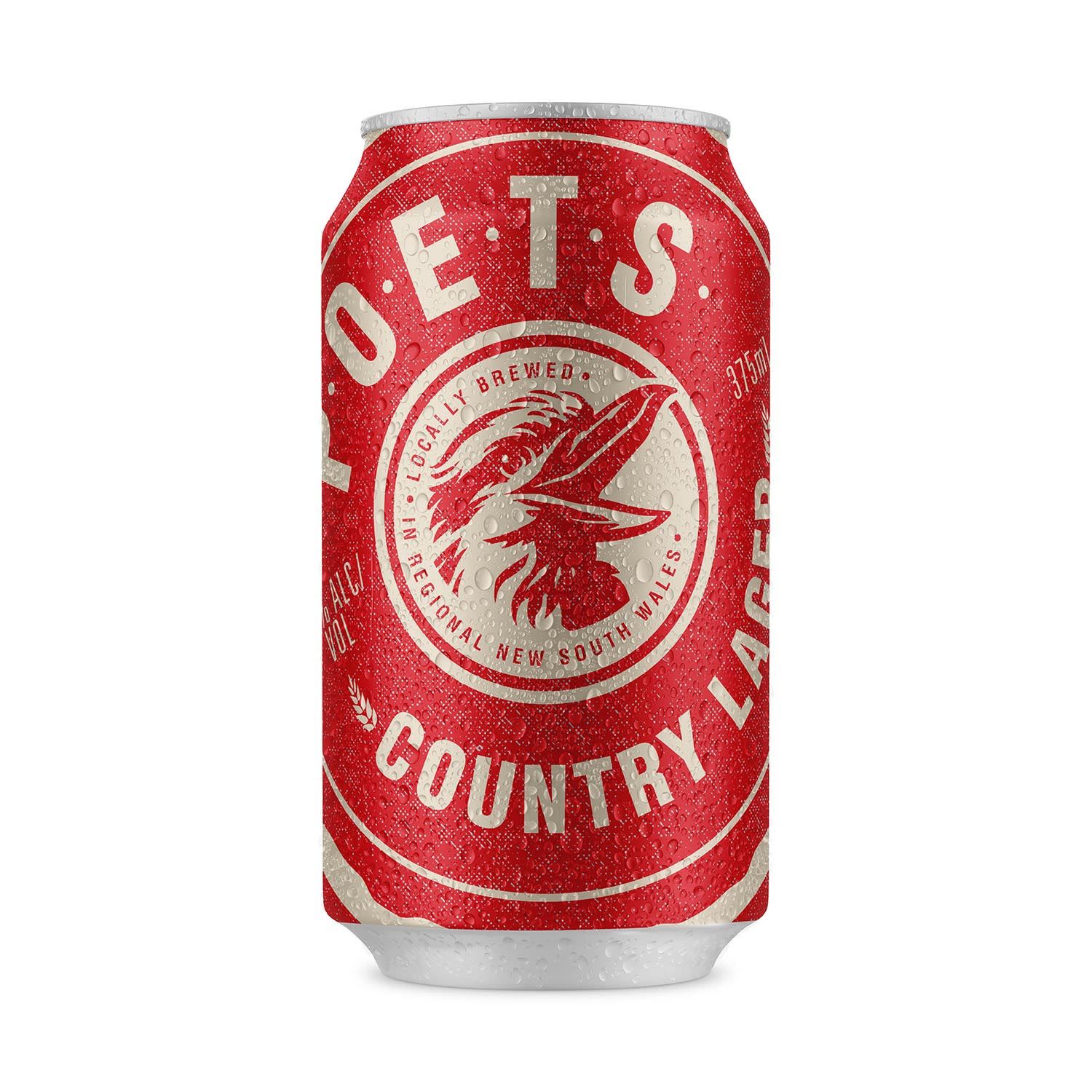 Poets Country Lager Can 375mL