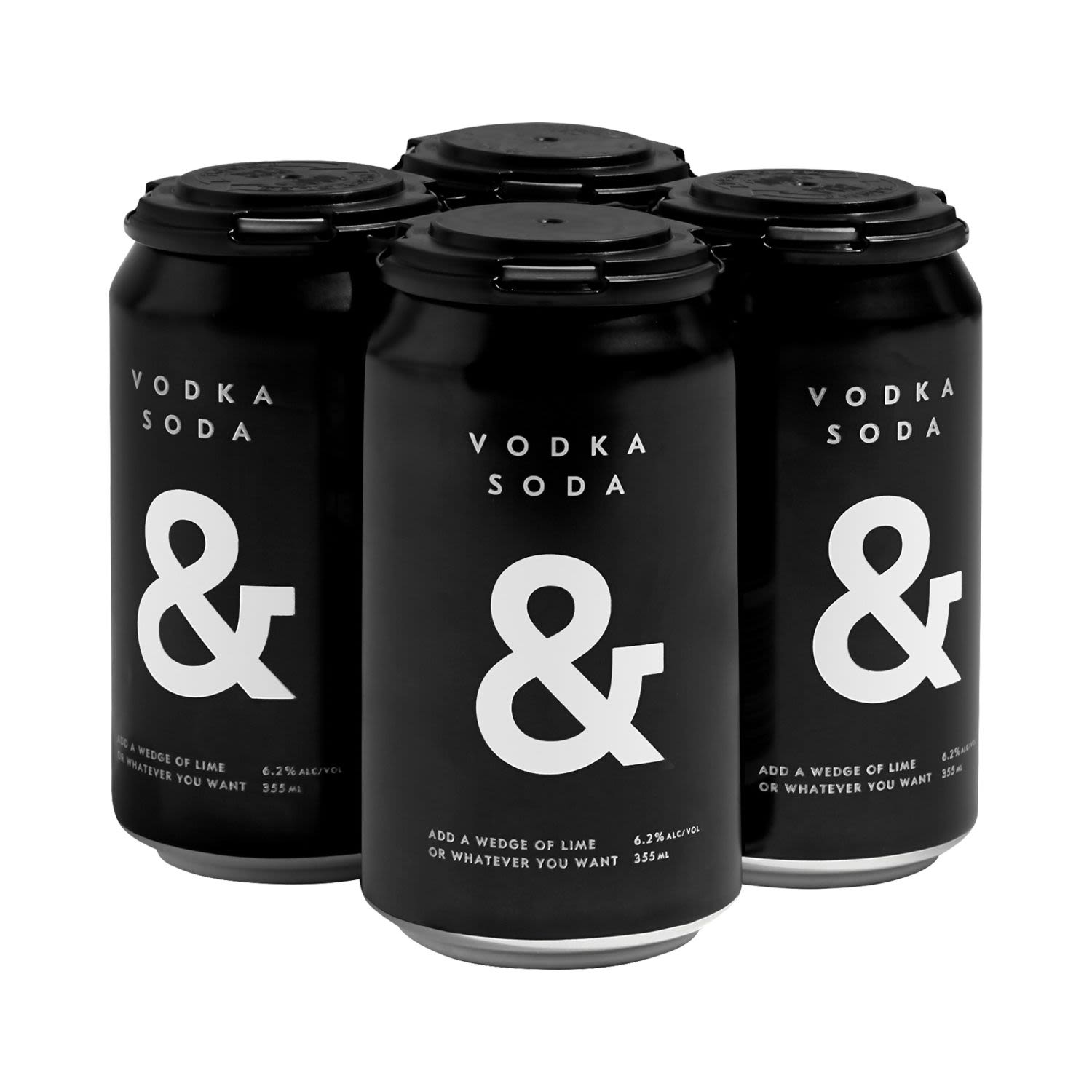 Ampersand Vodka Soda Black Can 355mL 4 Pack