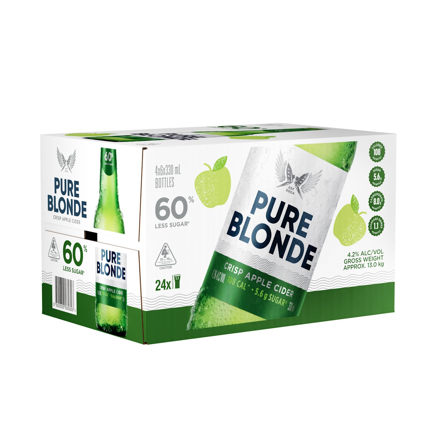 Pure Blonde Cider Bottle 330mL 24 Pack