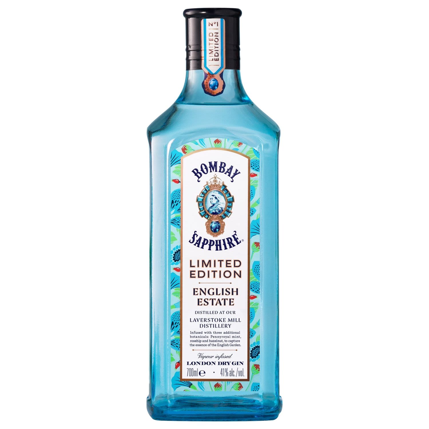 Bombay Sapphire English Estate is infused with a blend of pennyroyal mint, rosehip and toasted hazlenuts, inspired by their home in the heart of the English countryside. A refreshingly unique gin of true English provenance.<br /> <br />Alcohol Volume: 41.00%<br /><br />Pack Format: Bottle<br /><br />Standard Drinks: 23</br /><br />Pack Type: Bottle<br /><br />Country of Origin: England<br />