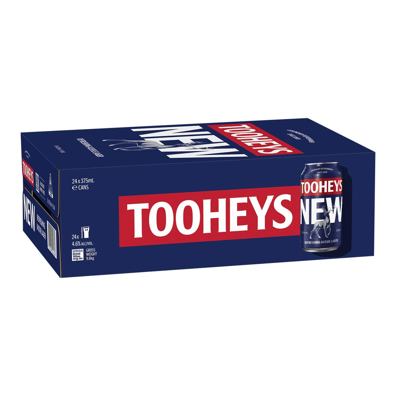 Tooheys New Can 375mL 24 Pack