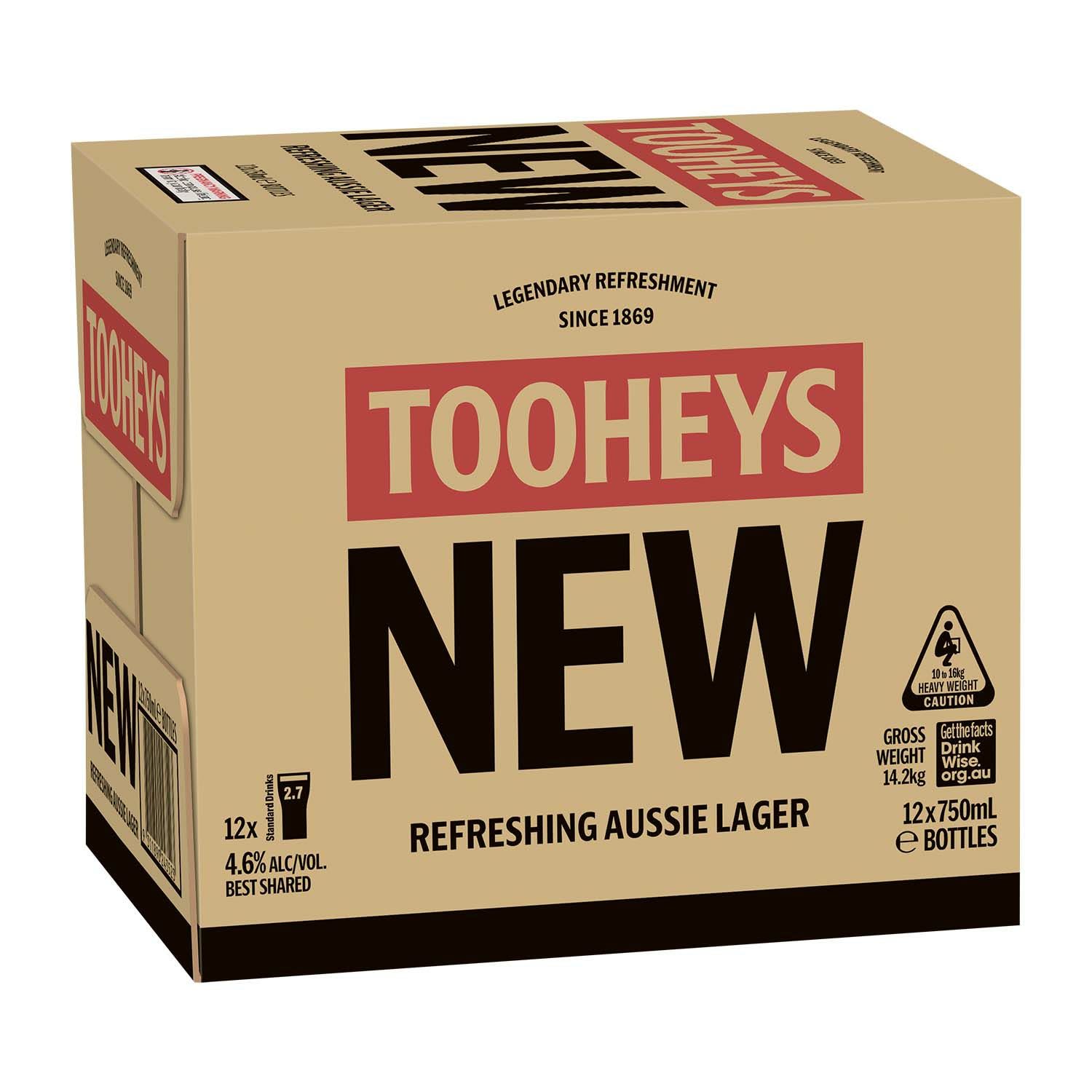 Tooheys New Bottle 750mL 12 Pack