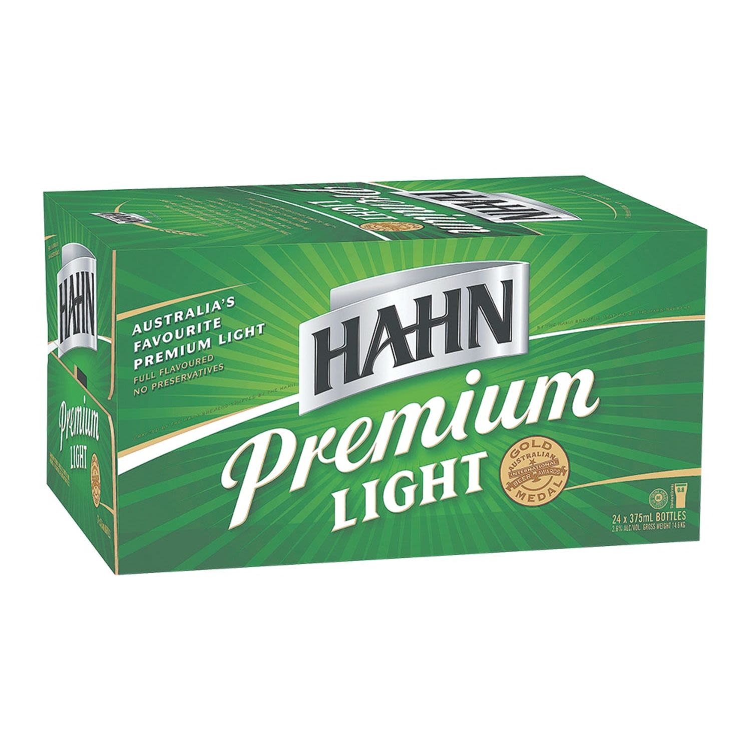 Hahn Premium Light Bottle 375mL 24 Pack