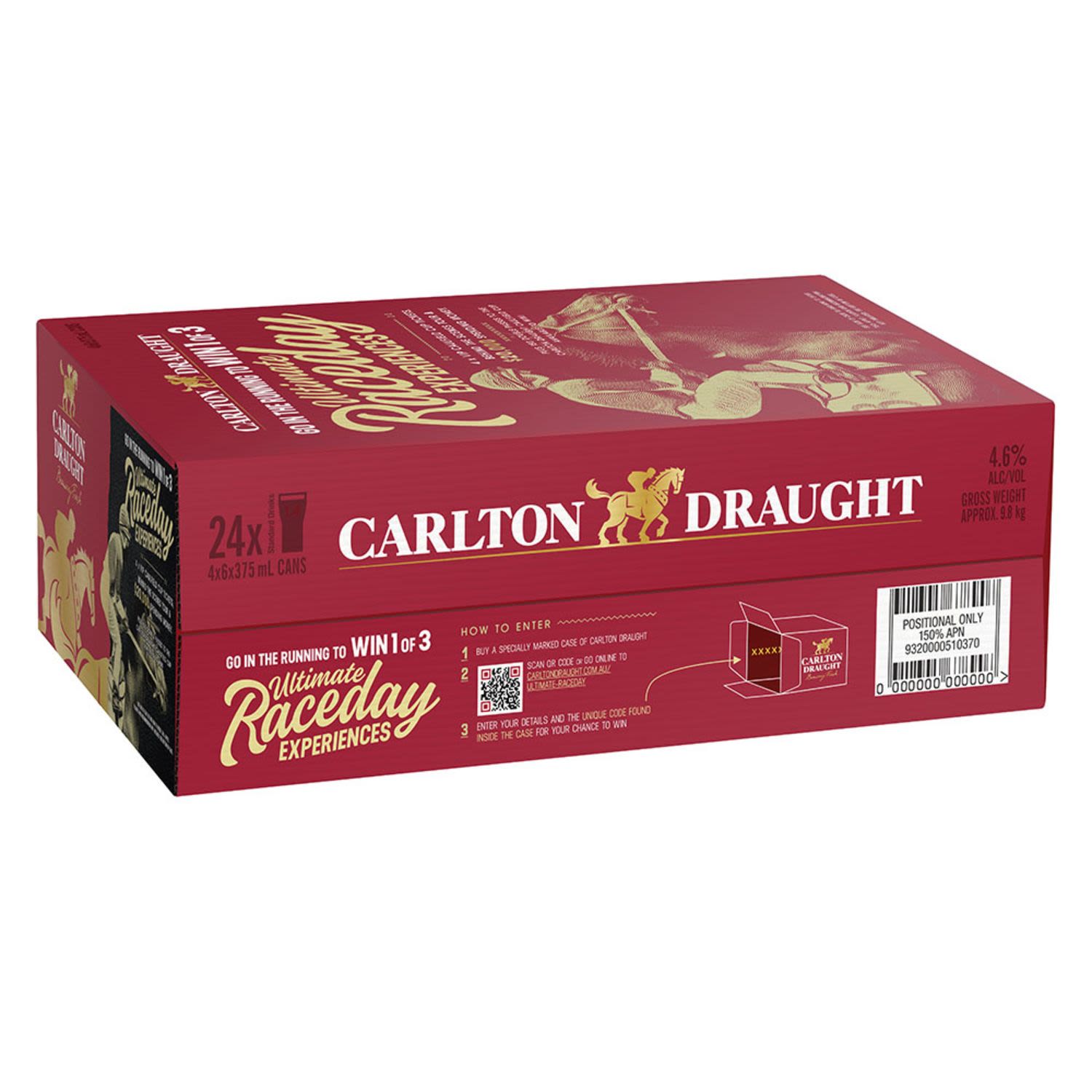 Carlton Draught Can 375mL 24 Pack