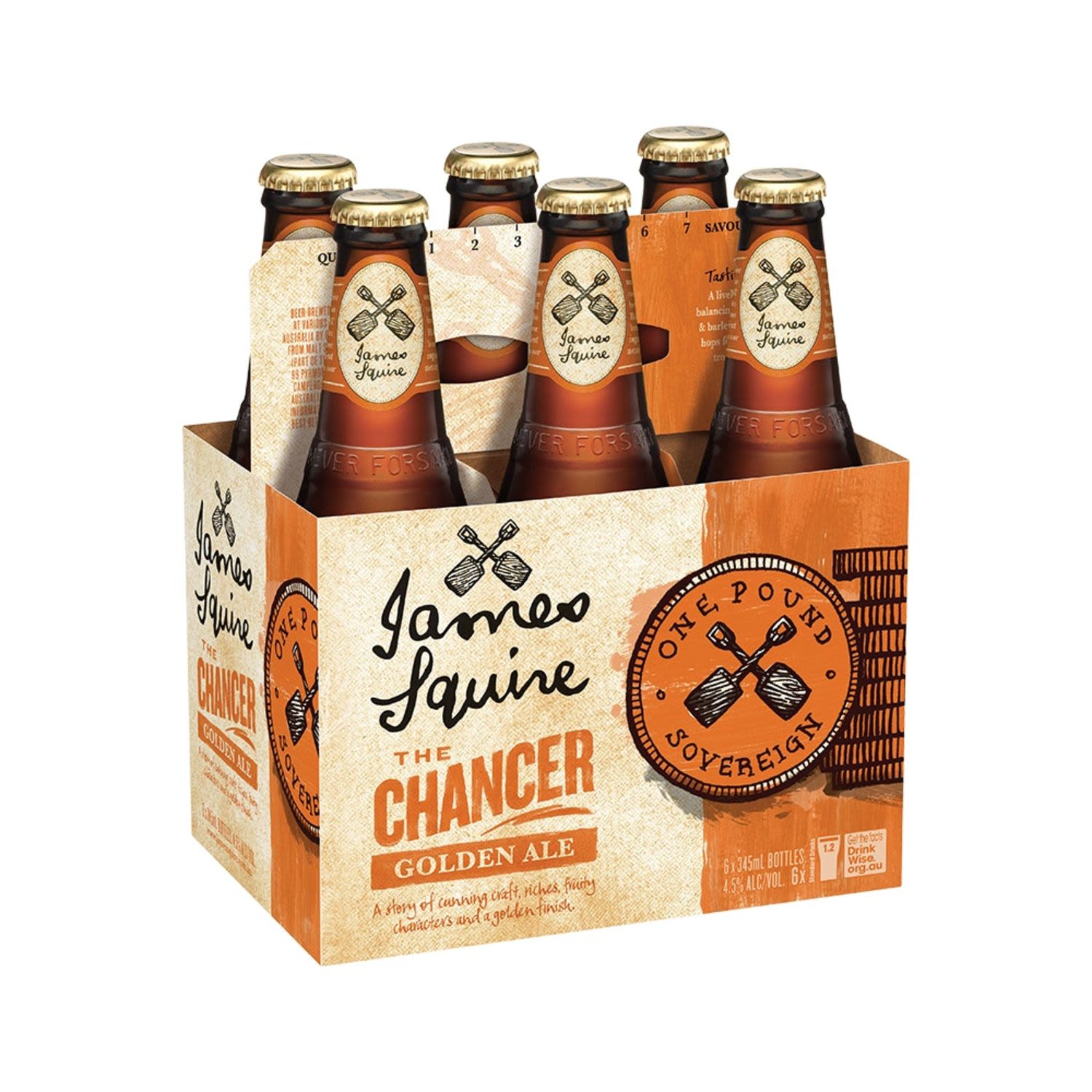 James Squire The Chancer Golden Ale Bottle 345mL 6 Pack