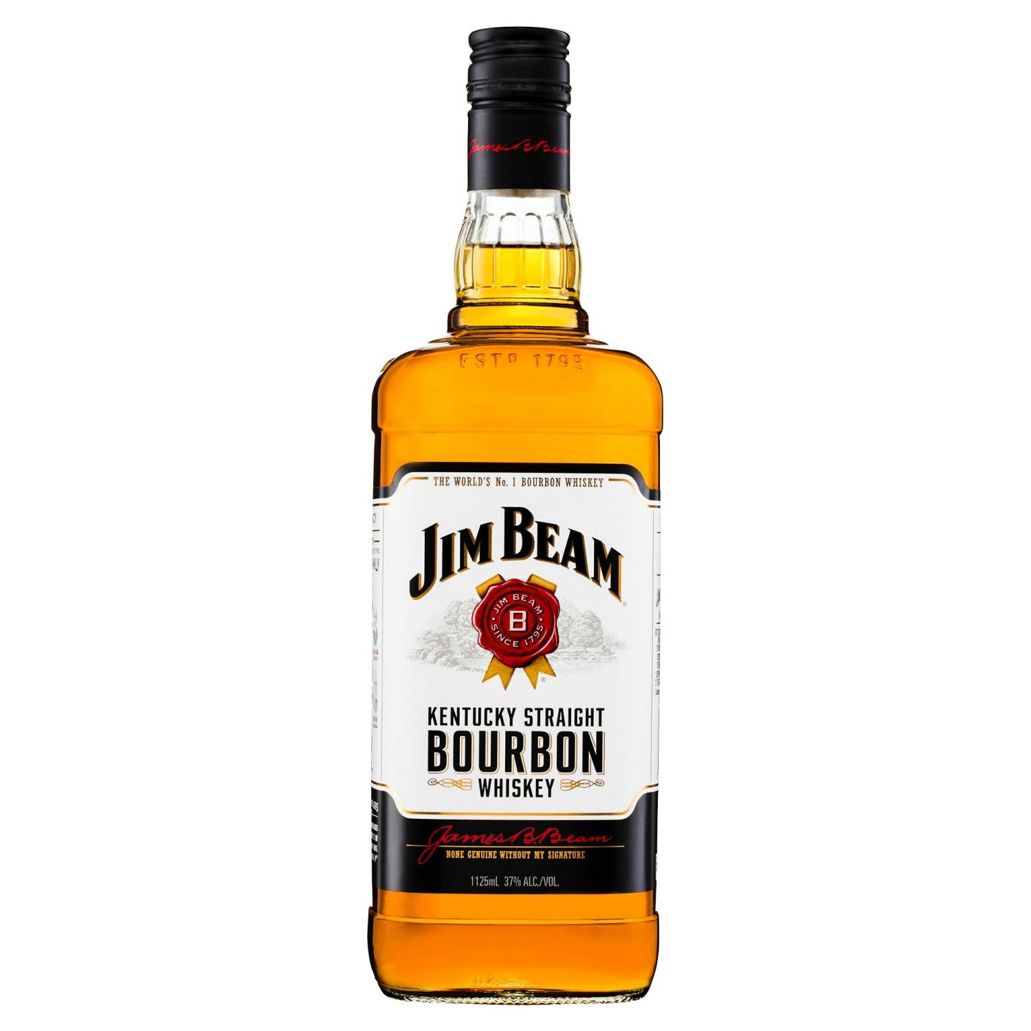 Jim Beam White Label Bourbon Whiskey 1.125L Bottle