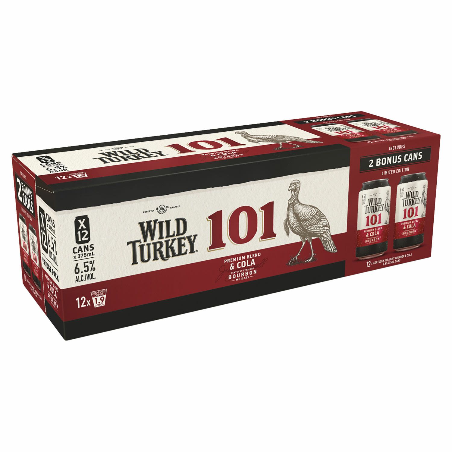 Wild Turkey 101 Bourbon & Cola Can - 375mL 12 Pack