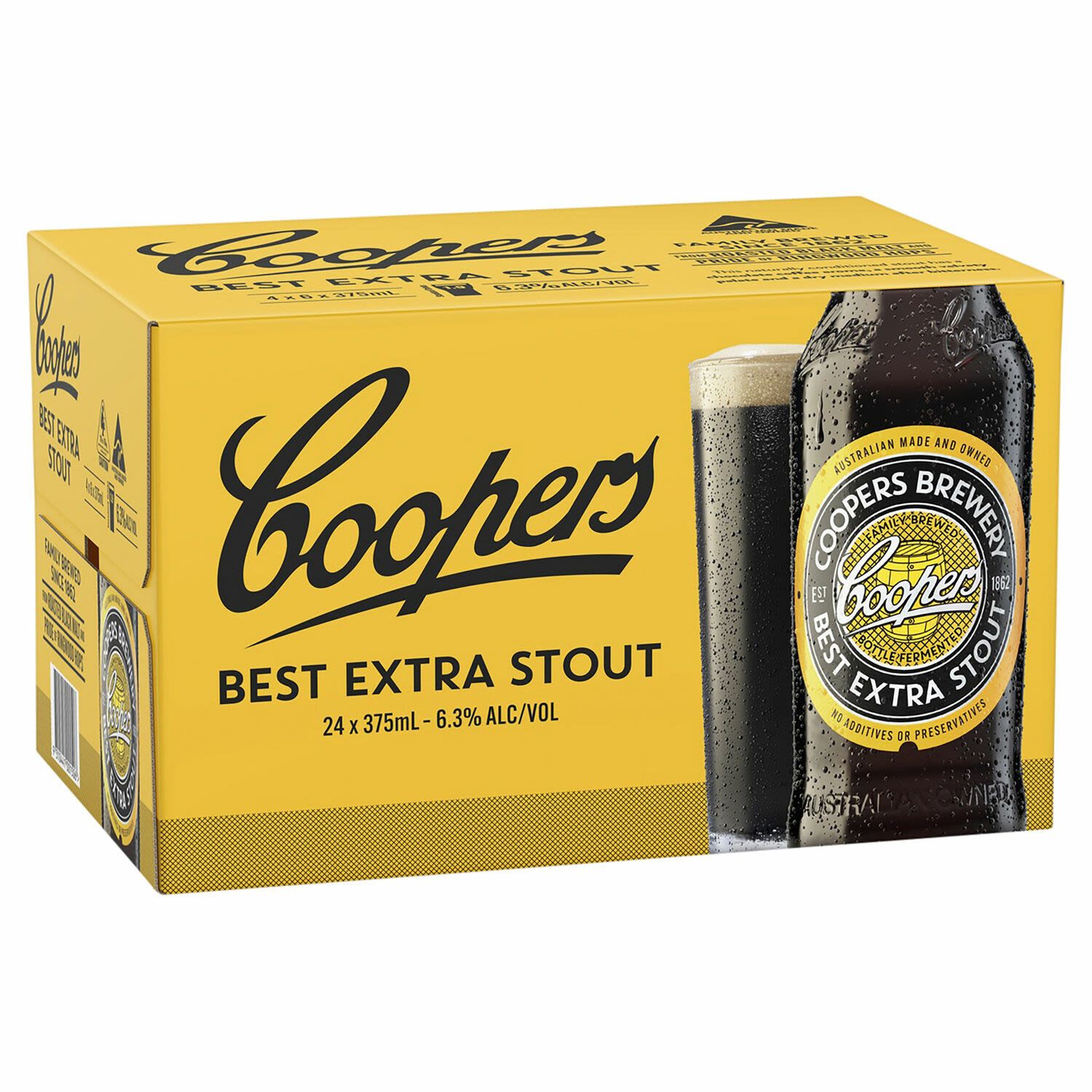 Coopers Best Extra Stout Bottle 375mL 24 Pack