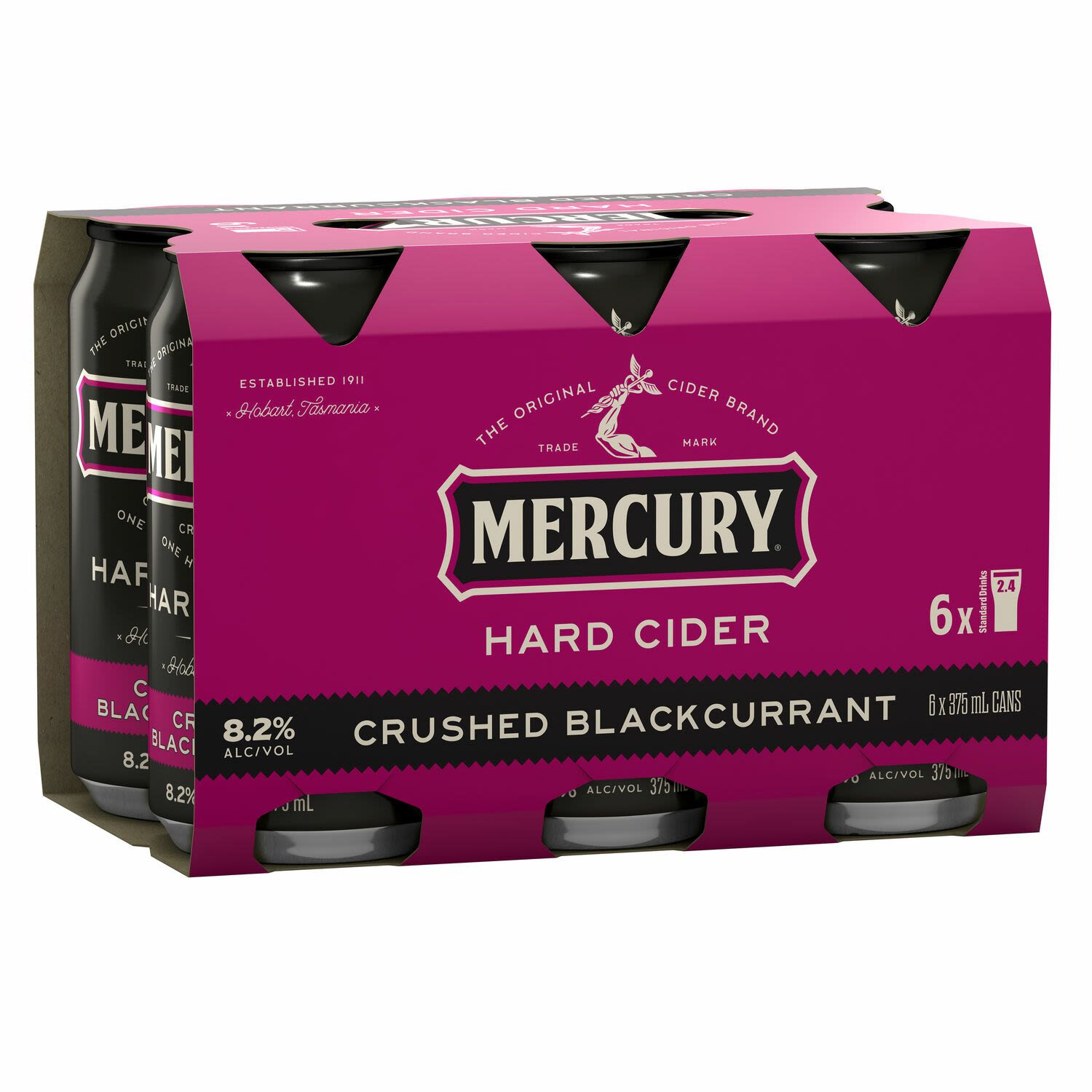 Mercury Hard Cider Crushed Blackcurrent Can 375mL 6 Pack
