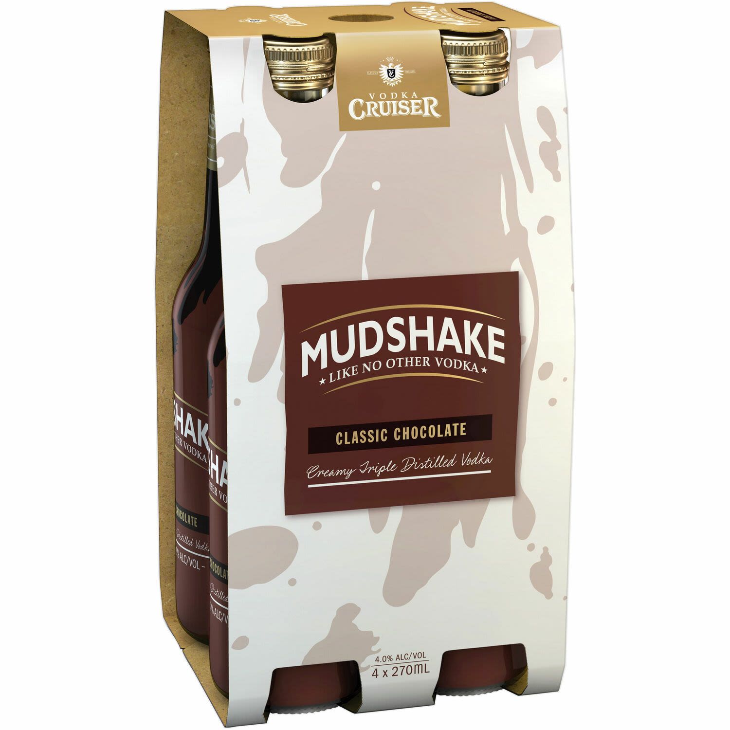 Vodka Cruiser Mudshake Chocolate Bottle 270mL 4 Pack