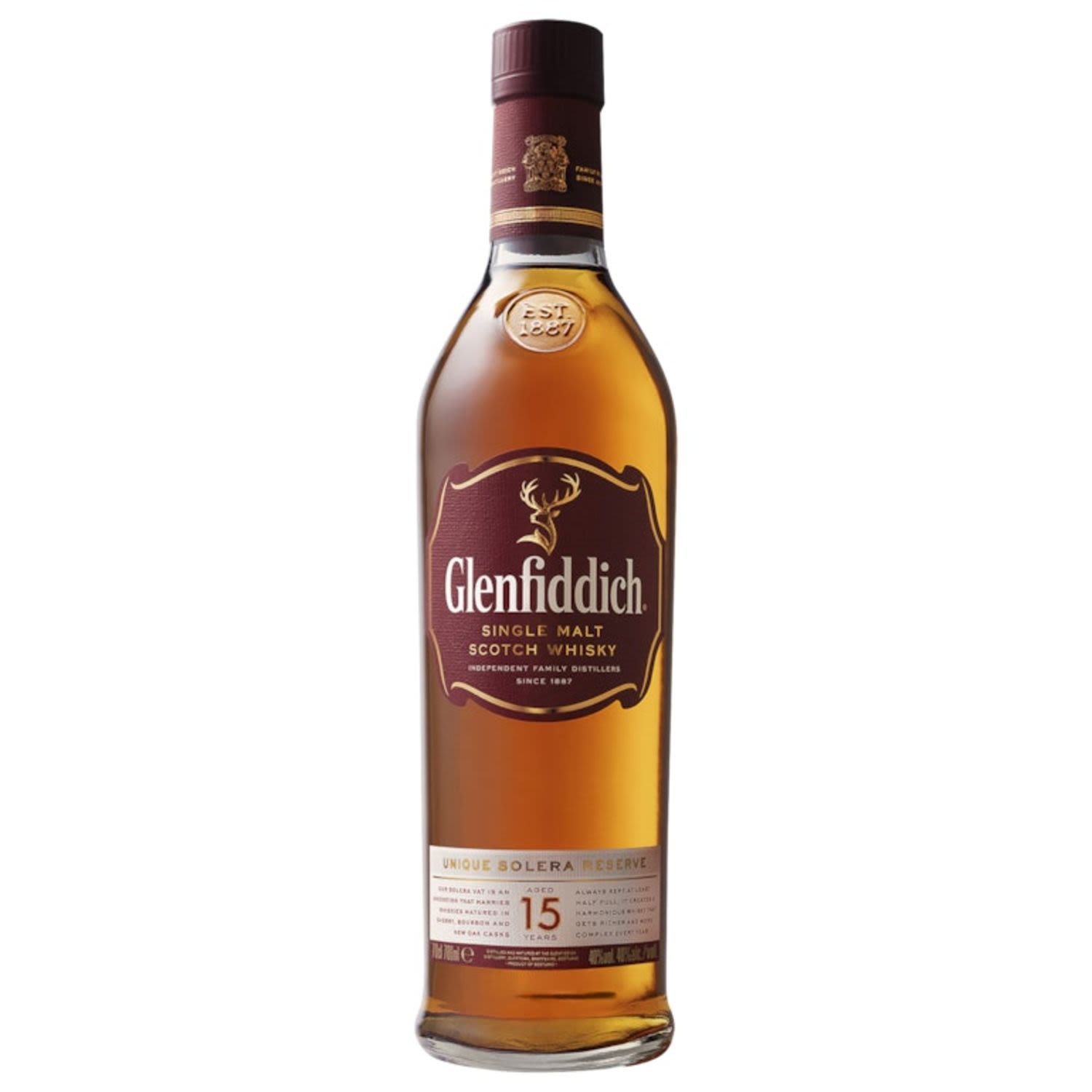 Glenfiddich 15 Year Old Single Malt Scotch Whisky 700mL Bottle