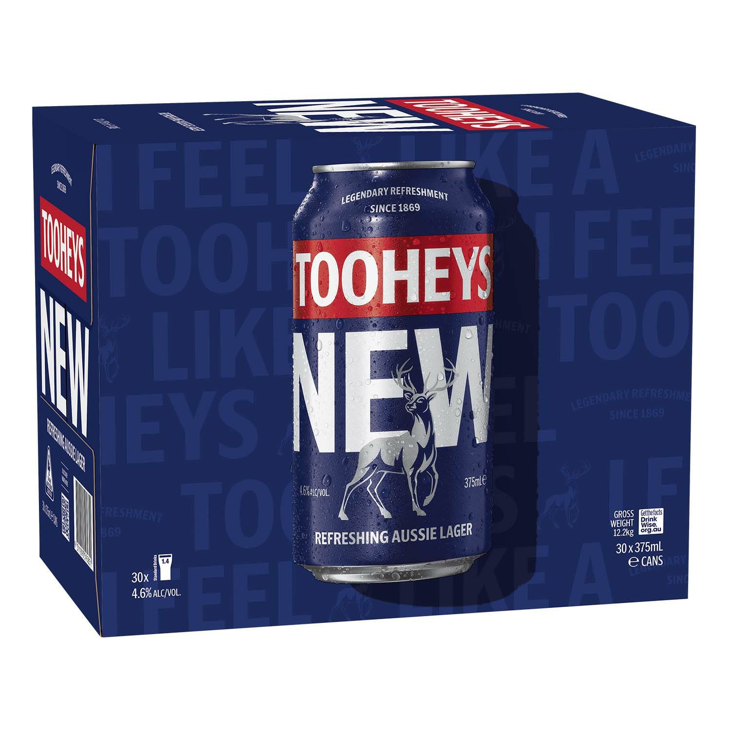Tooheys New Can 375mL 30 Pack