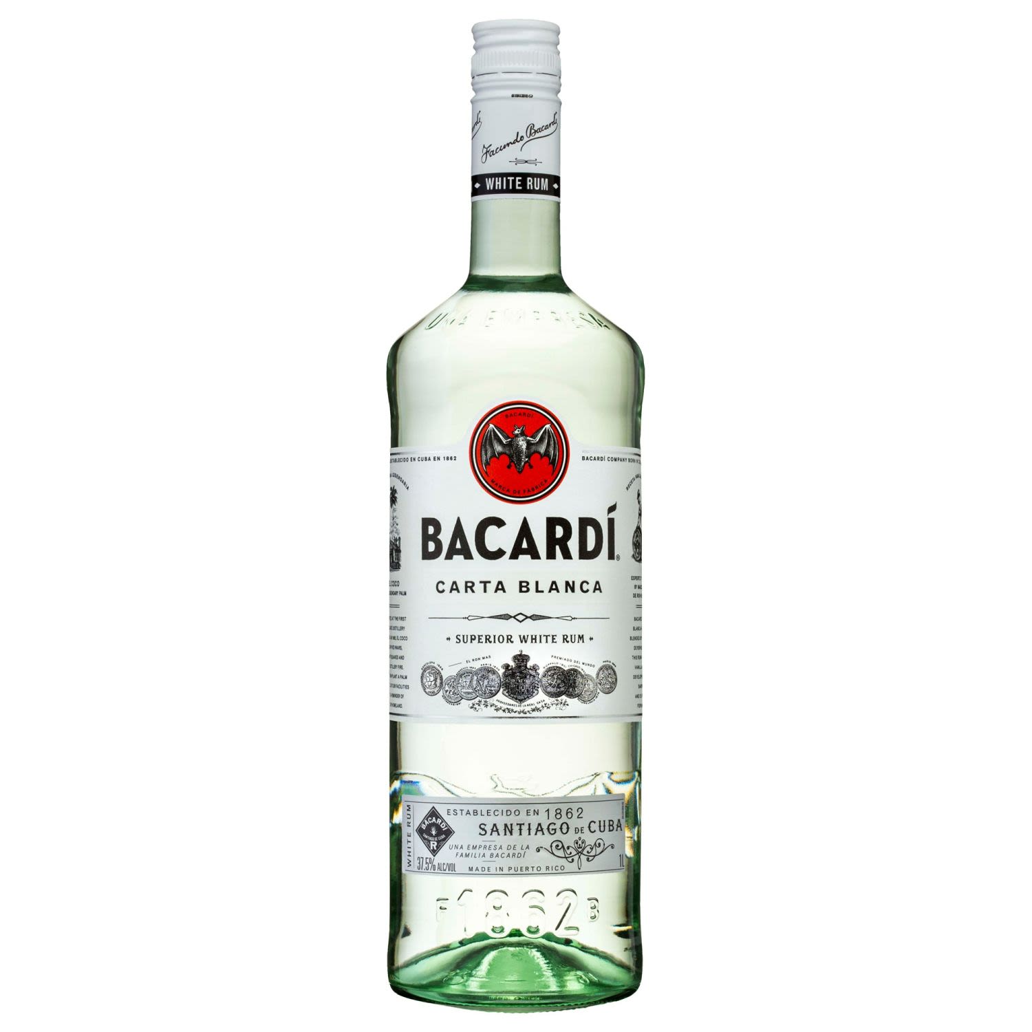 The most famous white Rum in the world, Bacardi is sold in over 100 countries and used in countless cocktails. A light and clean spirit, Bacardi is filtered through charcoal for purity and aged in white oak for character.<br /> <br />Alcohol Volume: 37.50%<br /><br />Pack Format: Bottle<br /><br />Standard Drinks: 30</br /><br />Pack Type: Bottle<br /><br />Country of Origin: Puerto Rico<br />