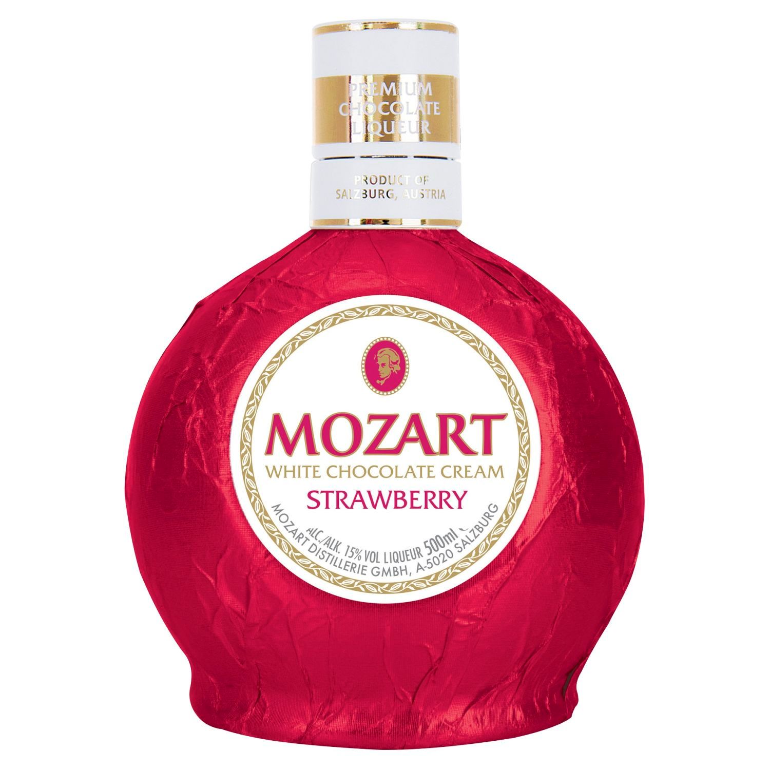 Mozart White Chocolate Cream Strawberry 500mL Bottle
