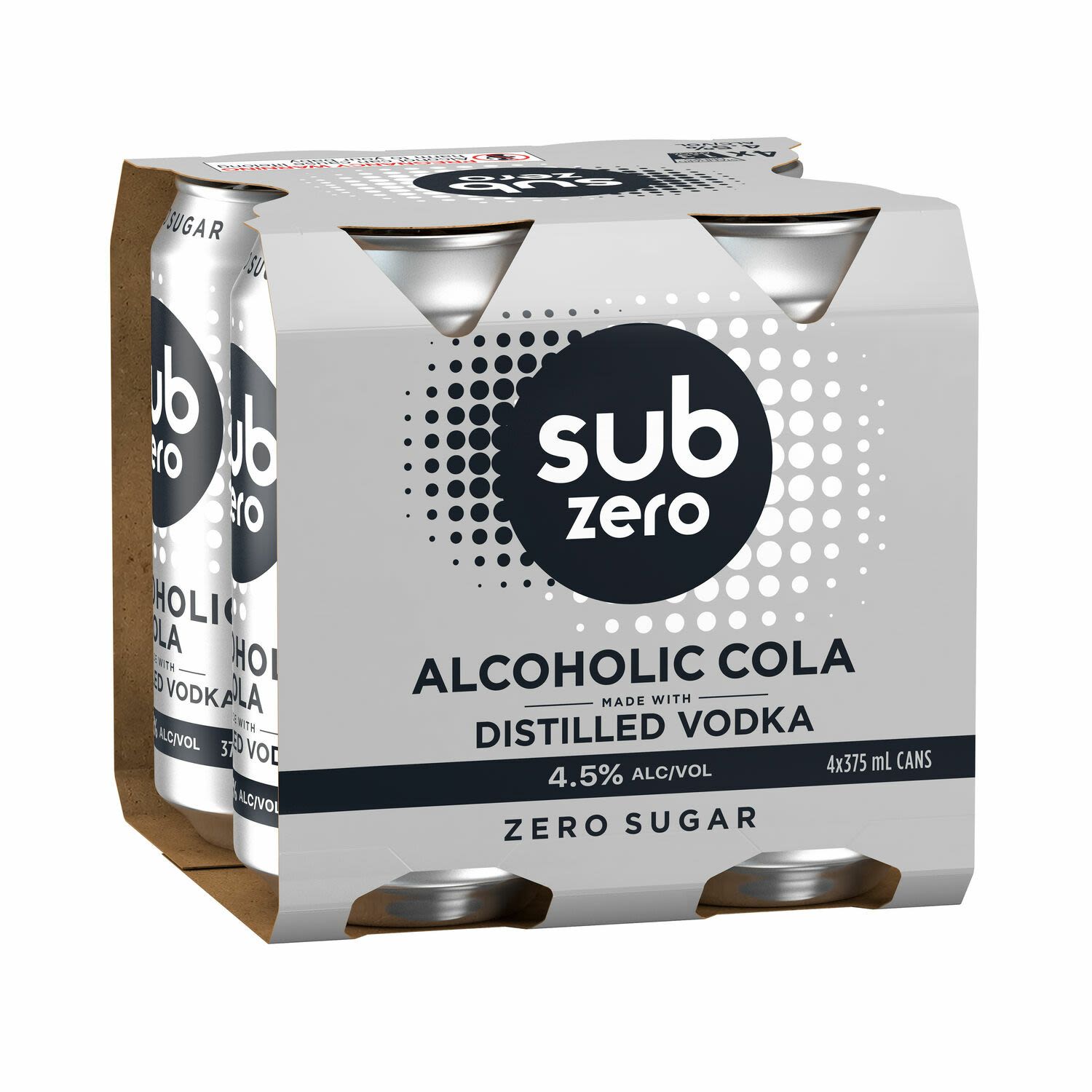 Sub Zero Hard Cola Can 375mL 4 Pack