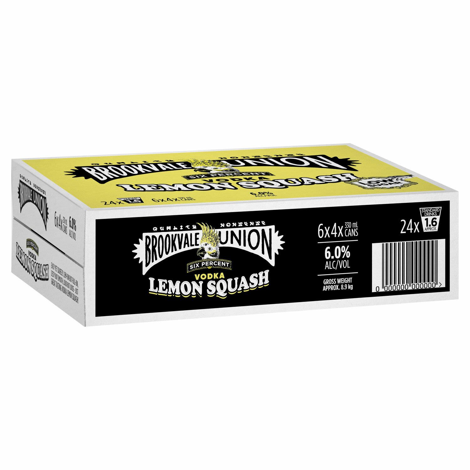 Brookvale Union Vodka Lemon Squash Can 330mL 24 Pack