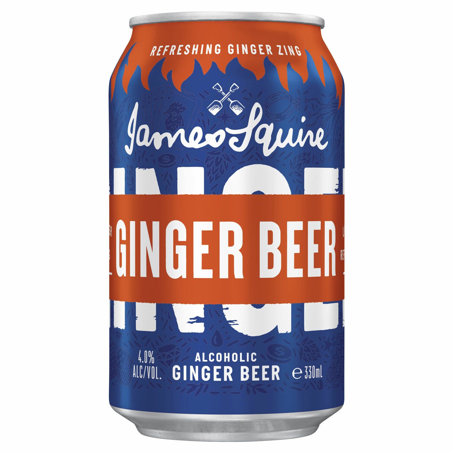 James Squire Ginger Beer has been carefully crafted with Australian ginger for a light, refreshing and zingy ginger taste. It can be enjoyed straight from the can or over ice with fresh lime.<br /> <br />Alcohol Volume: 4.00%<br /><br />Pack Format: Can<br /><br />Standard Drinks: 1</br /><br />Pack Type: Can<br /><br />Country of Origin: Australia<br />