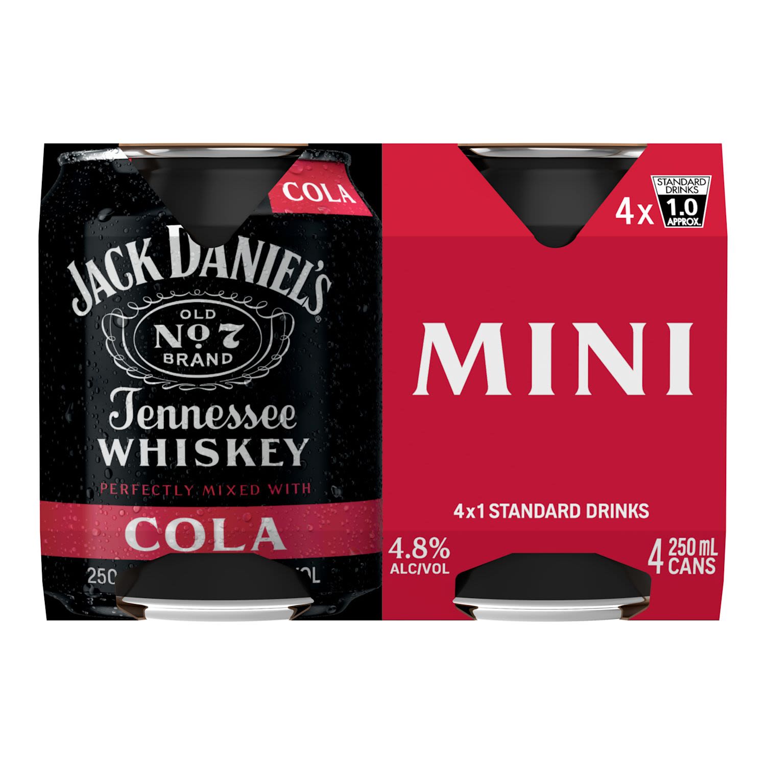 Jack Daniel's & Cola Can 250mL 4 Pack