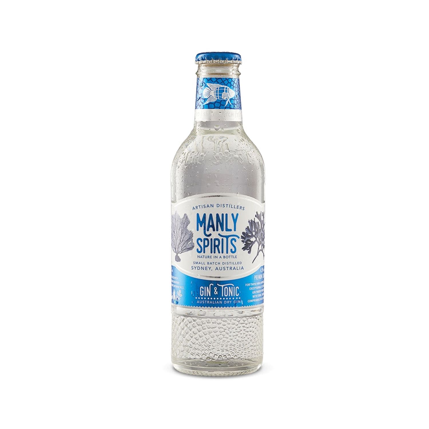 Manly Spirits Australian Dry Gin & Tonic Bottle 275mL 24 Pack