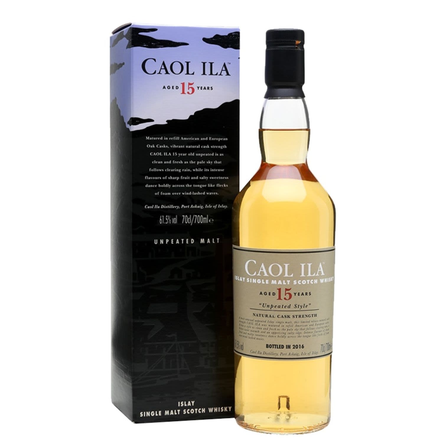 Caol Ila 15 Year Old Unpeated Style Single Malt Scotch Whisky Bottled in 2016 700mL