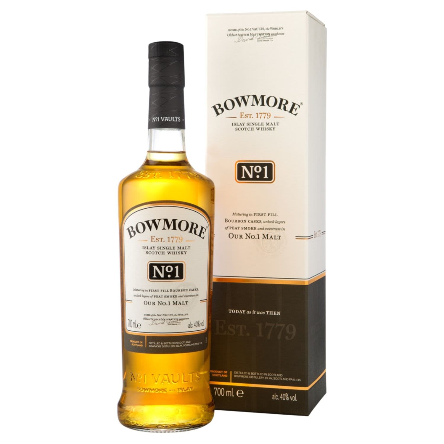 BOWMORE Small Batch Whiskey is beautifully balanced between sweet and savoury.<br /> <br />Alcohol Volume: 40.00%<br /><br />Pack Format: Bottle<br /><br />Standard Drinks: 22.1</br /><br />Pack Type: Bottle<br /><br />Country of Origin: Scotland<br />